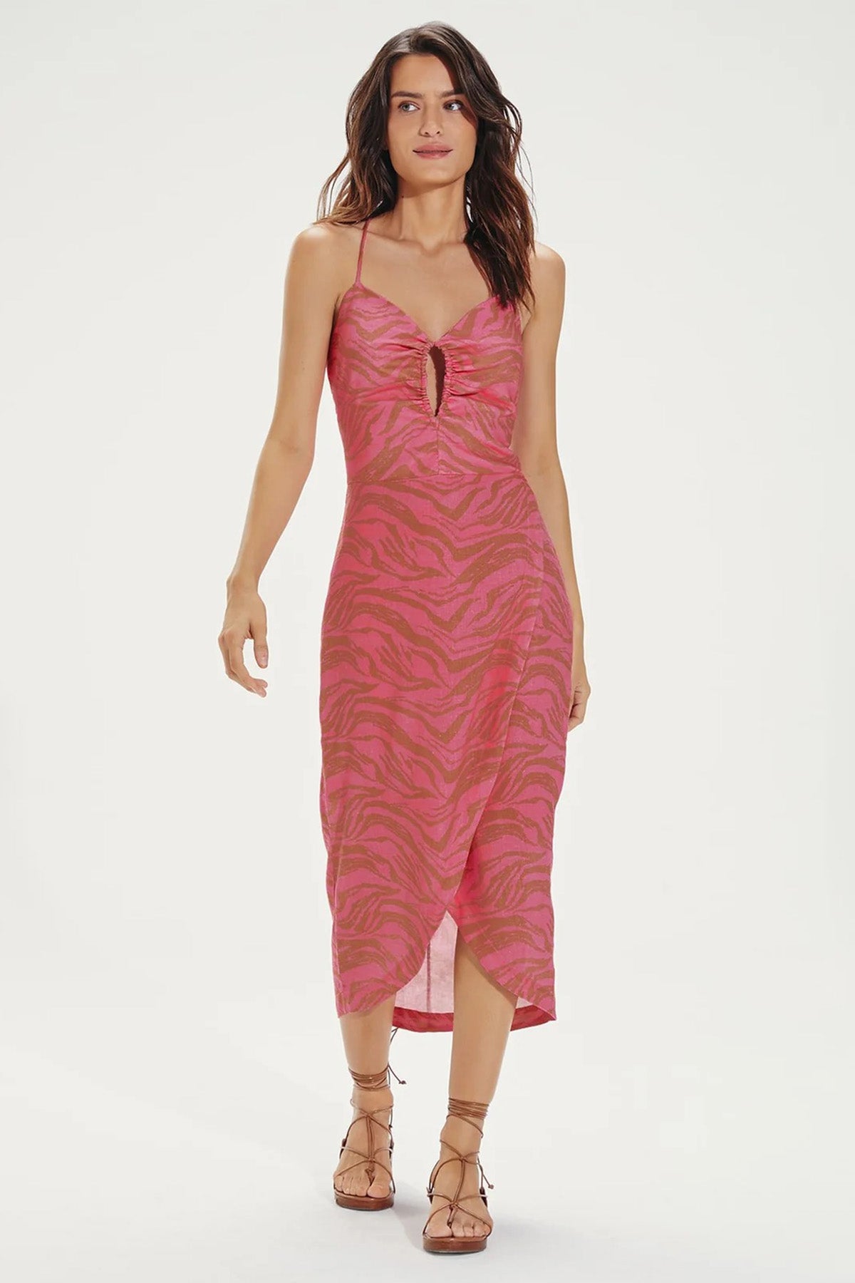 Vix Cintia Midi Keten Elbise-Libas Trendy Fashion Store