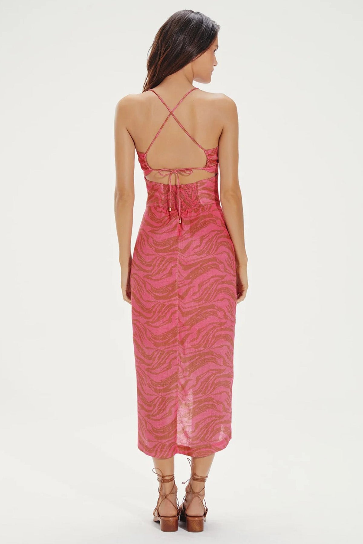 Vix Cintia Midi Keten Elbise-Libas Trendy Fashion Store