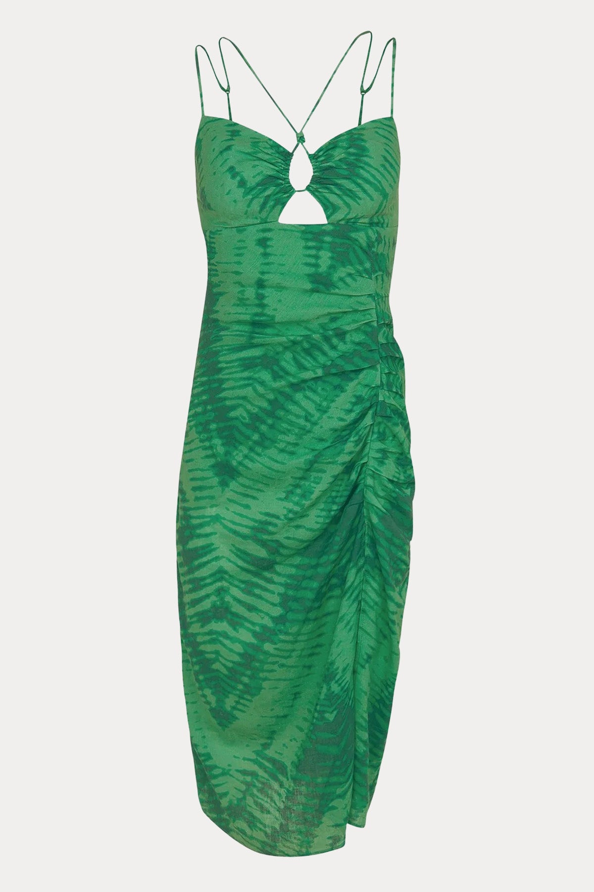 Vix Kate Çapraz İp Askılı Midi Keten Elbise-Libas Trendy Fashion Store