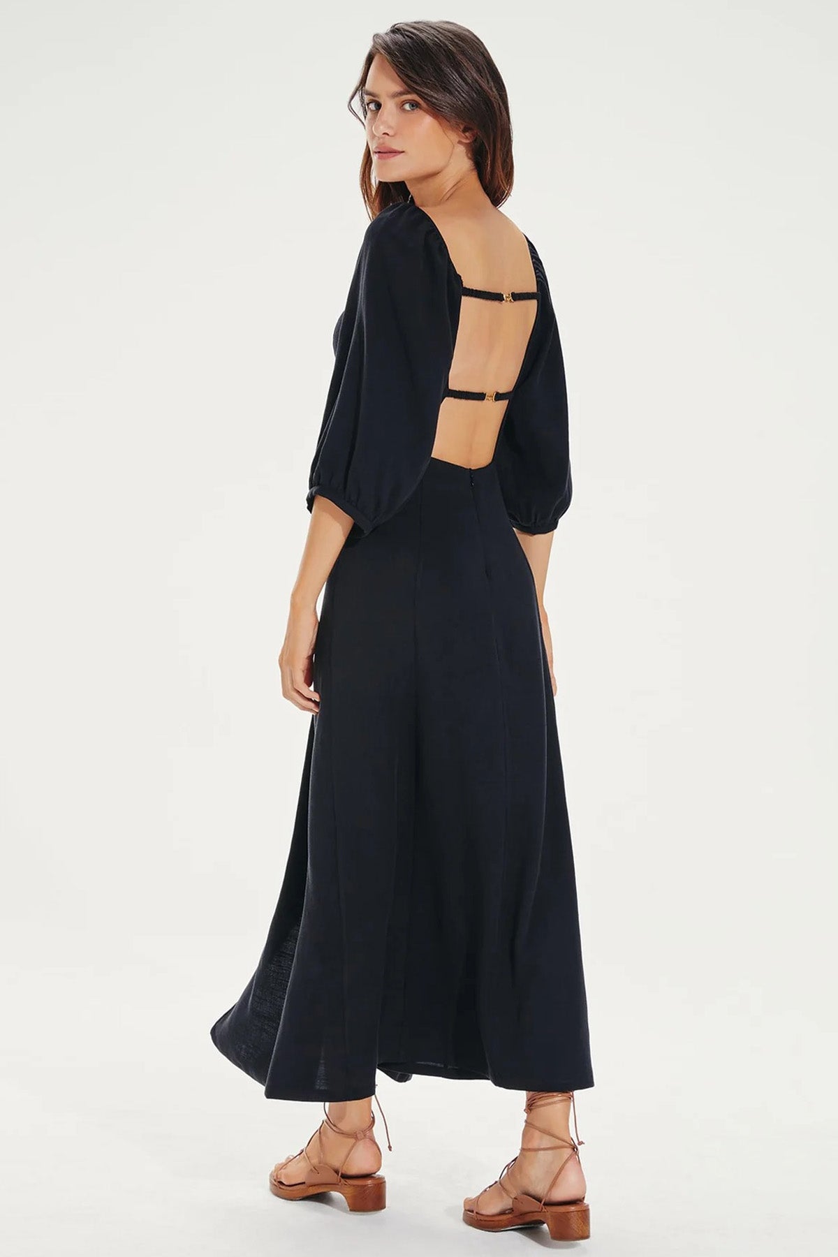 Vix Rosa Maxi Keten Elbise-Libas Trendy Fashion Store