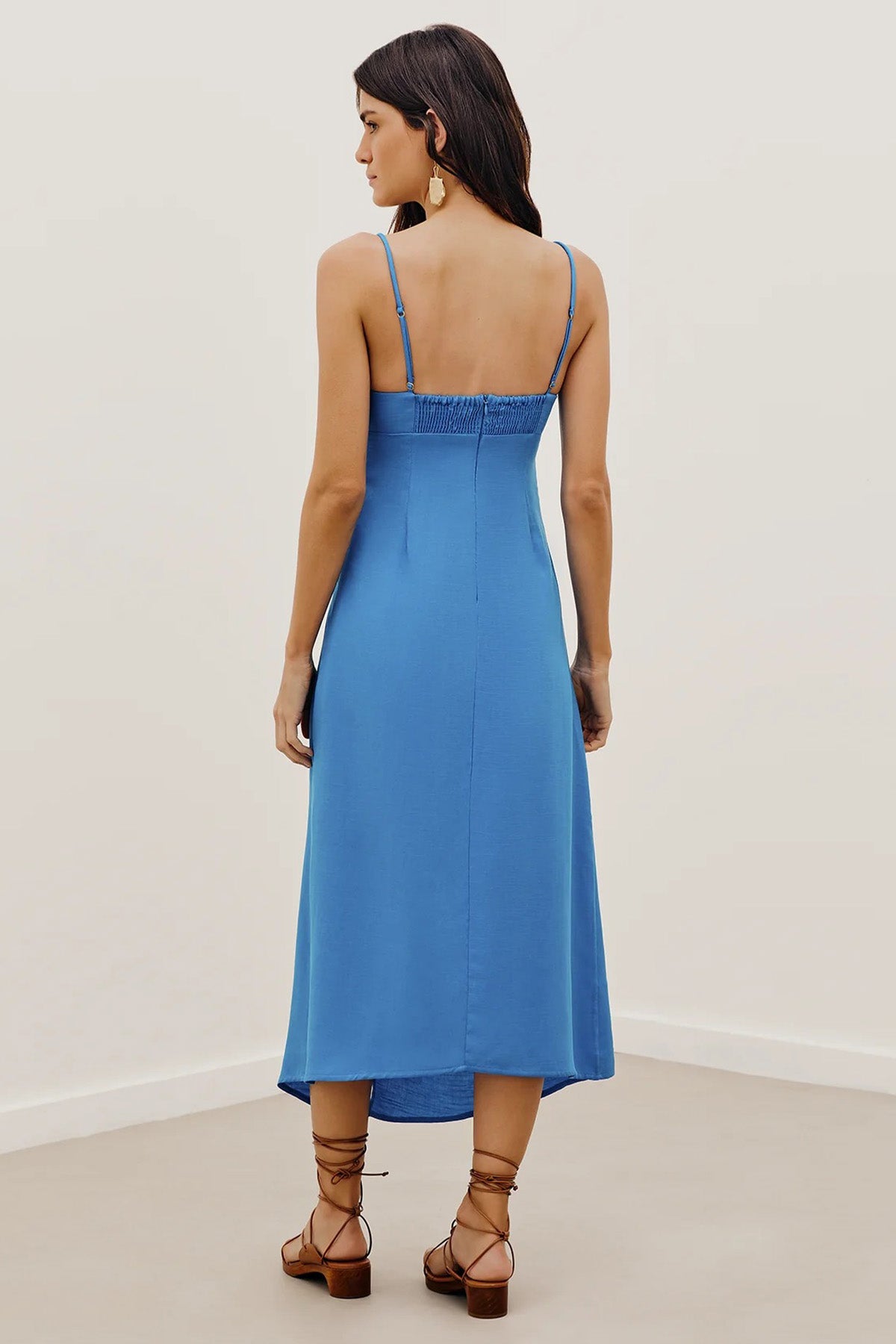 Vix Carrie Midi Keten Elbise-Libas Trendy Fashion Store