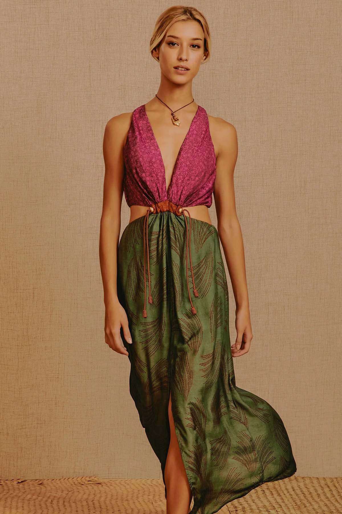 Vix Nayara İpekli Maxi Elbise-Libas Trendy Fashion Store