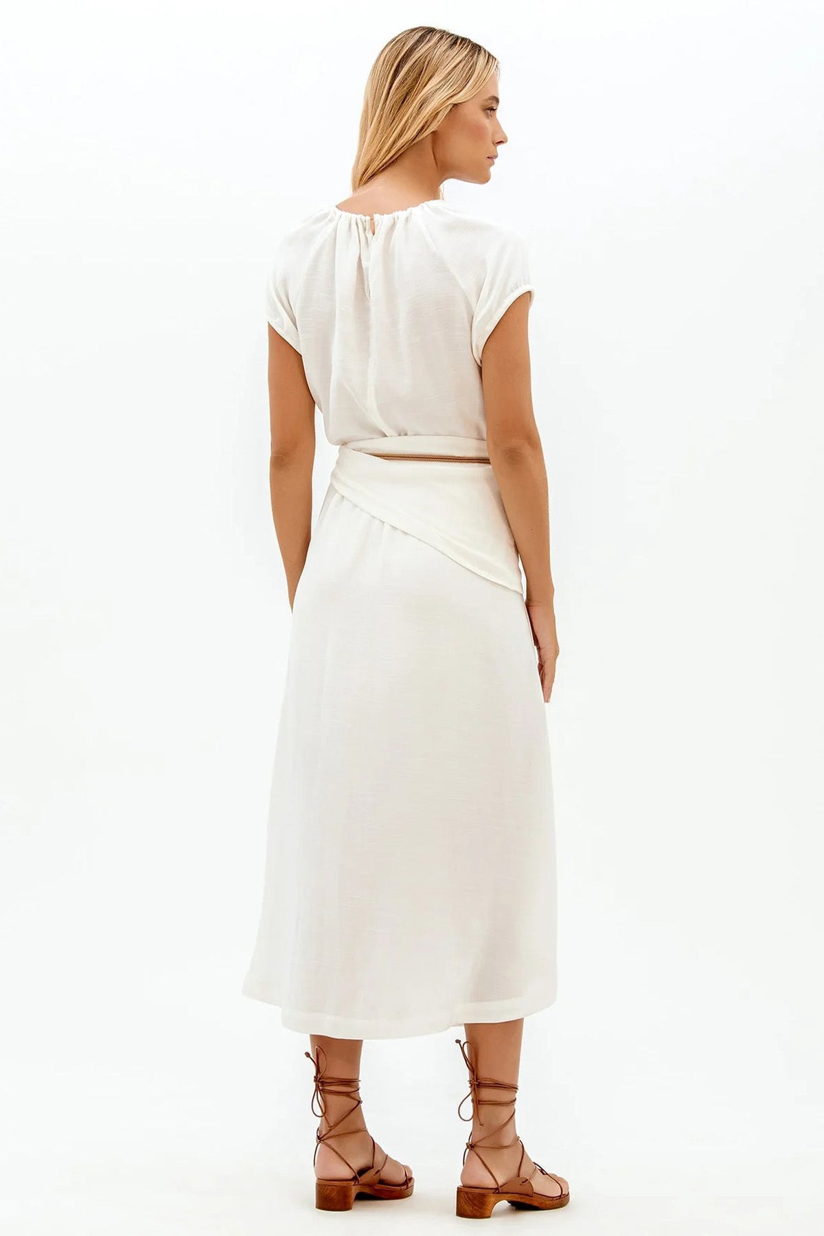 Vix Claire Midi Keten Elbise-Libas Trendy Fashion Store