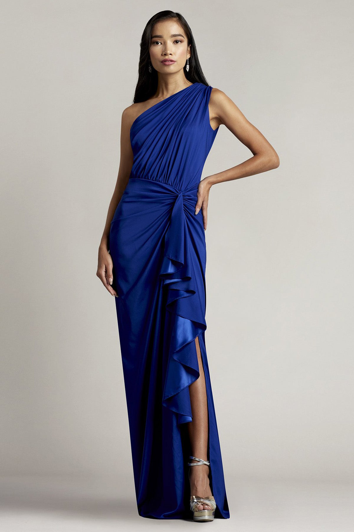 Tadashi Shoji Lena Tek Omuz Maxi Abiye Elbise-Libas Trendy Fashion Store