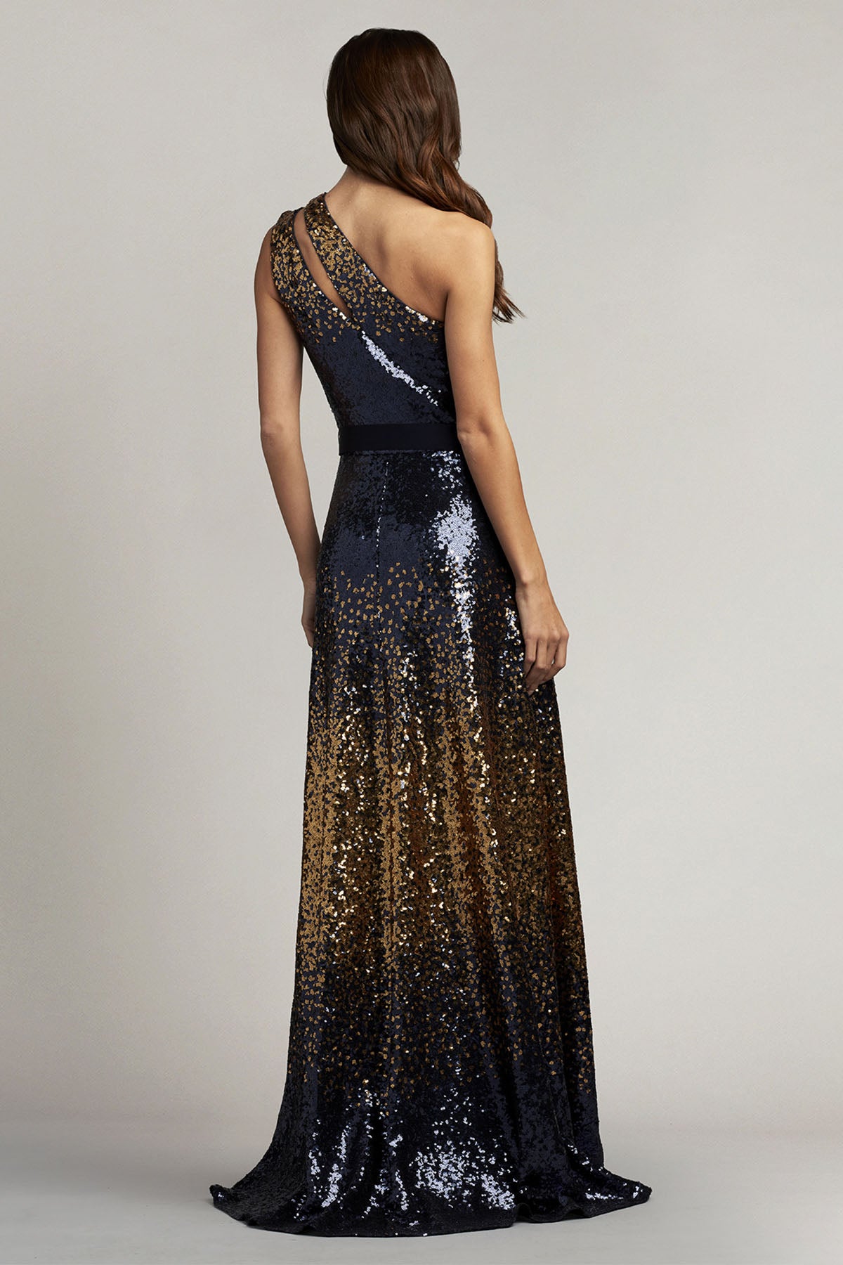 Tadashi Shoji Spry Tek Omuz Maxi Abiye Elbise-Libas Trendy Fashion Store