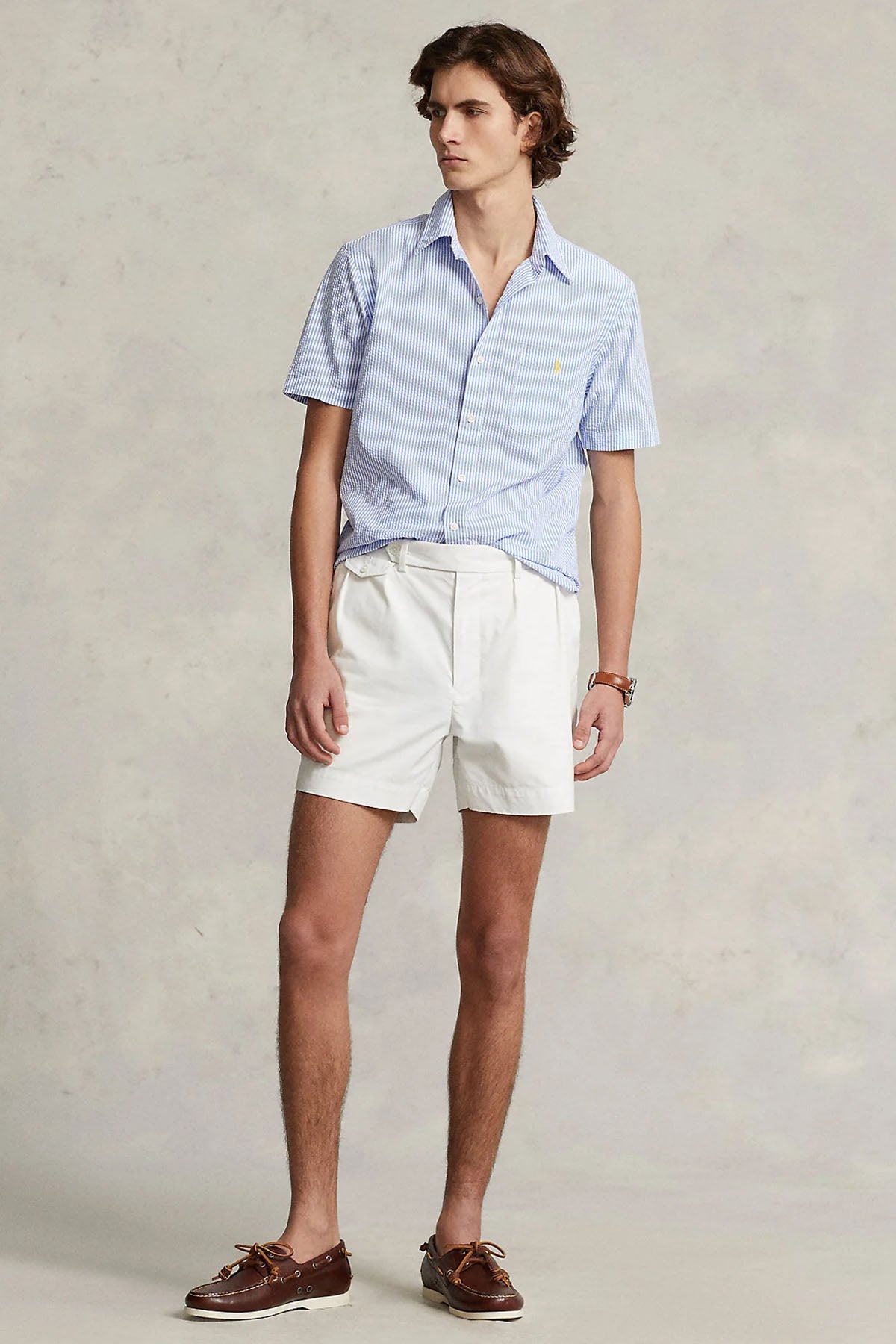 Polo Ralph Lauren Custom Fit Çizgili Gofre Kumaş Gömlek-Libas Trendy Fashion Store