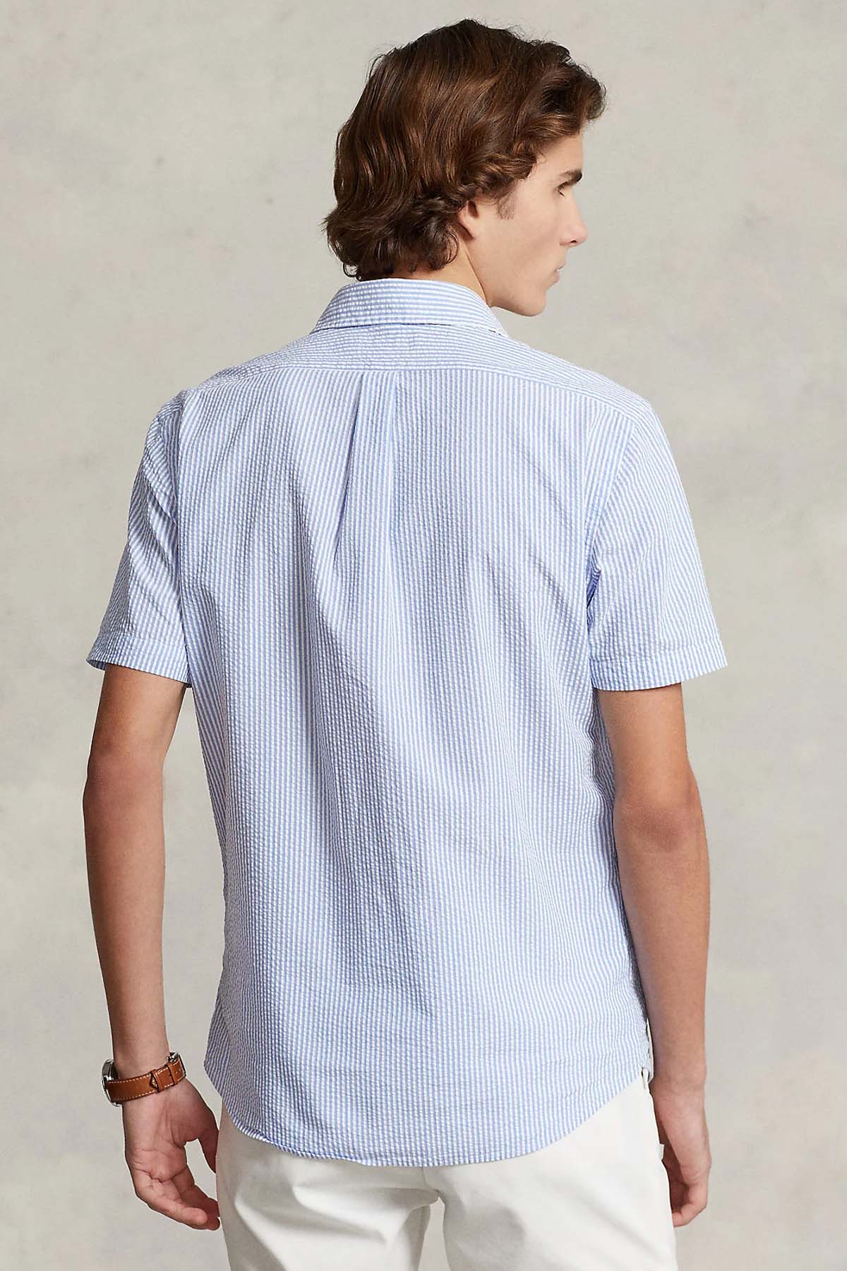 Polo Ralph Lauren Custom Fit Çizgili Gofre Kumaş Gömlek-Libas Trendy Fashion Store