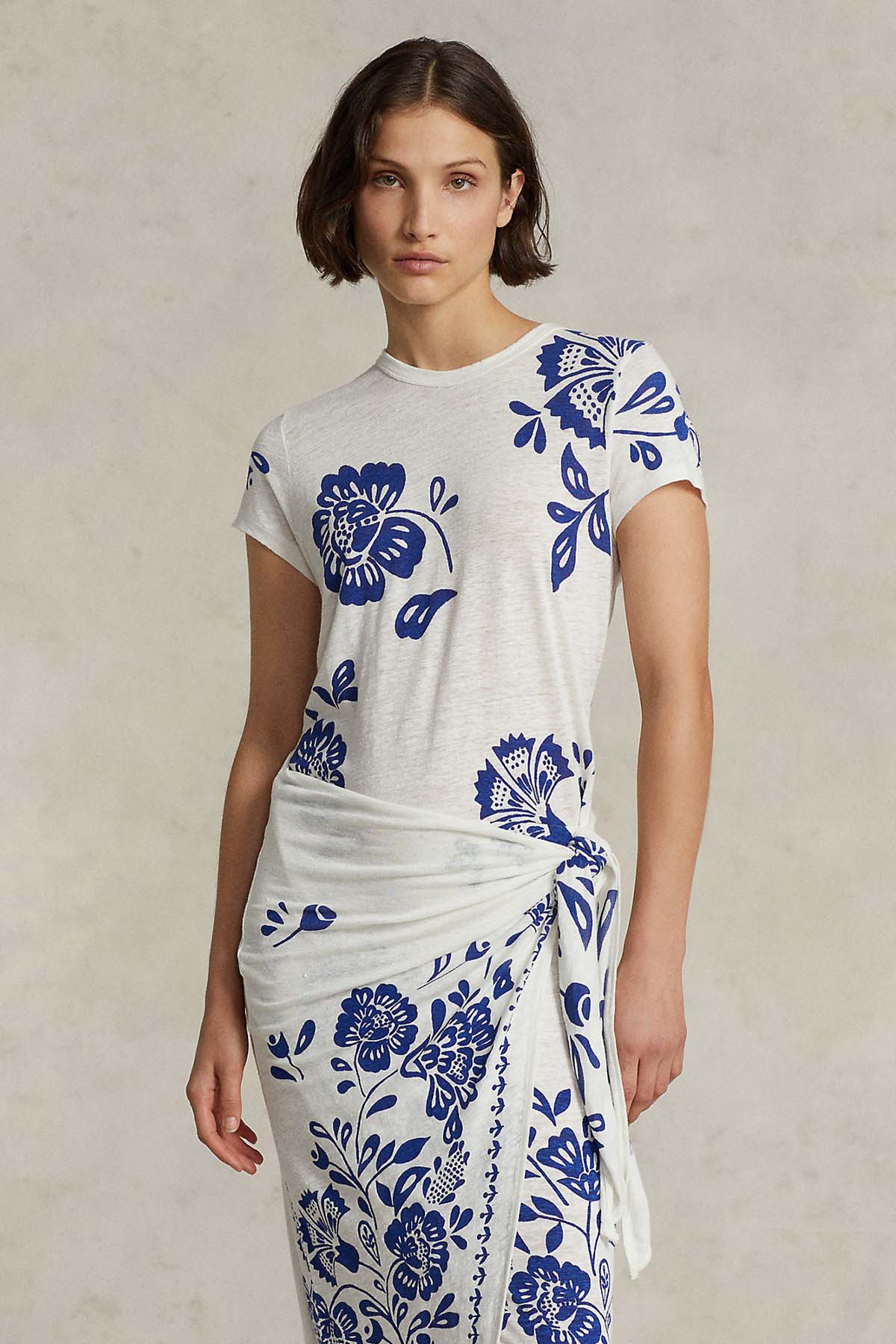 Polo Ralph Lauren Yuvarlak Yaka Çiçek Desenli Maxi Elbise