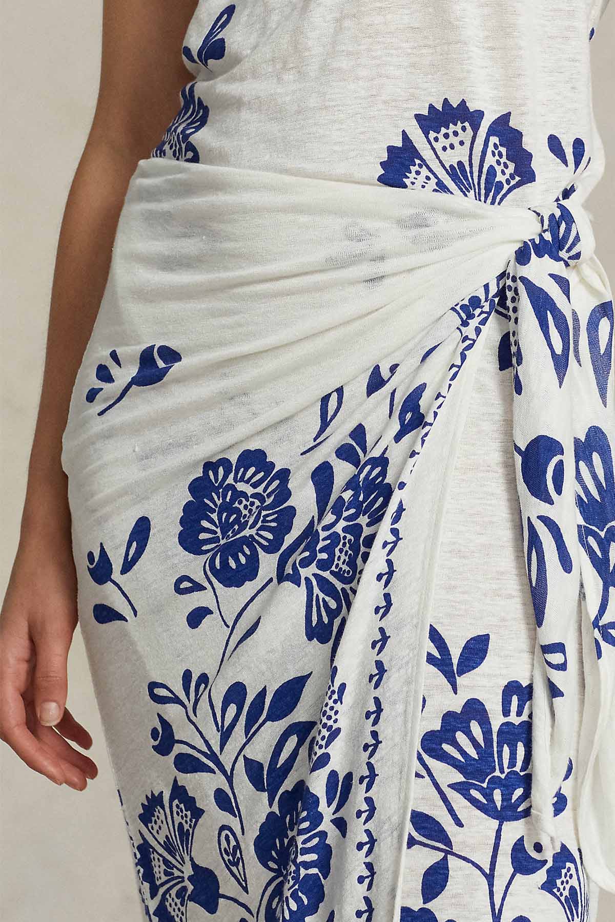 Polo Ralph Lauren Yuvarlak Yaka Çiçek Desenli Maxi Elbise