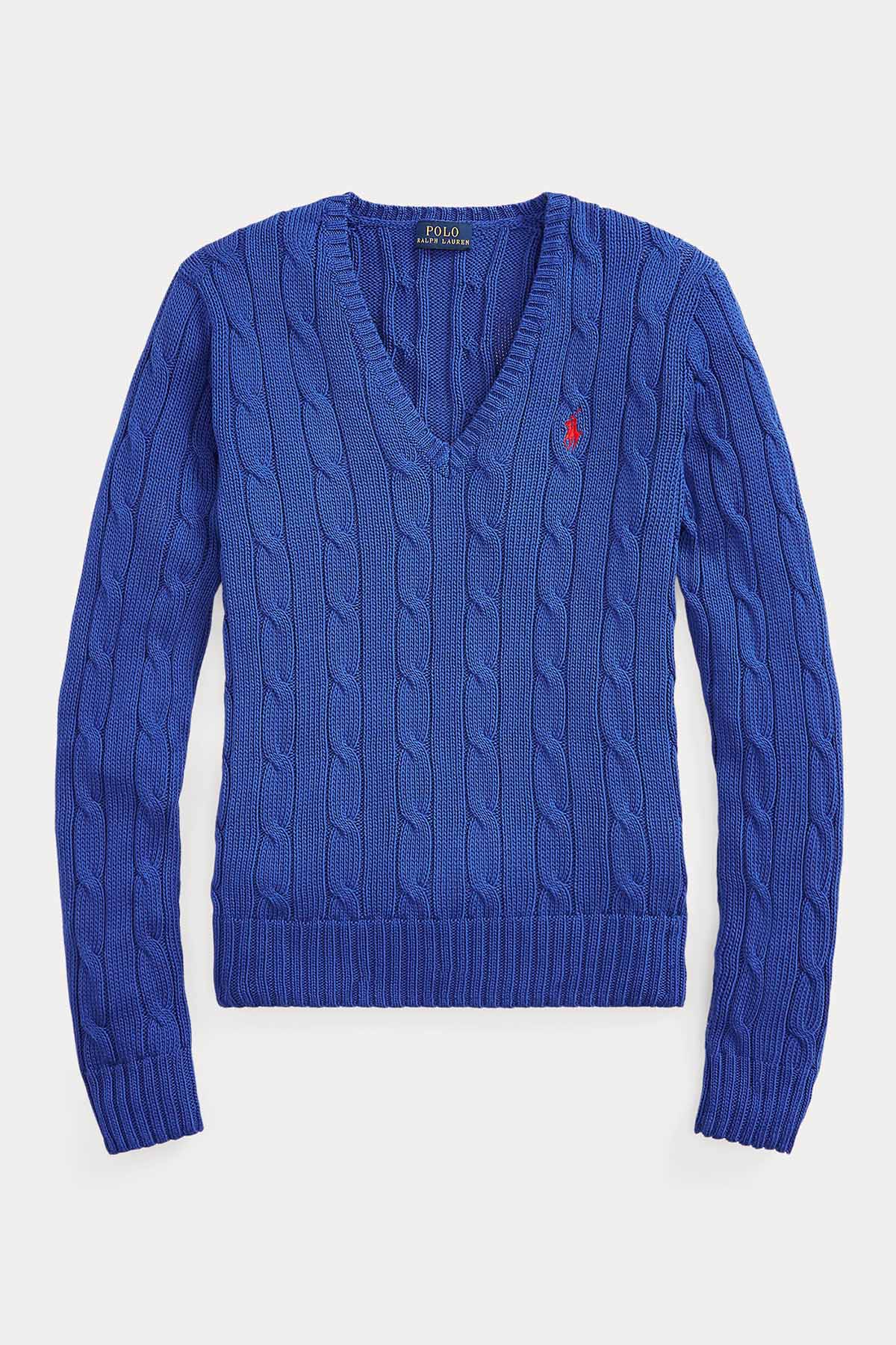 Polo Ralph Lauren Pima Cotton Slim Fit V Yaka Saç Örgü Triko