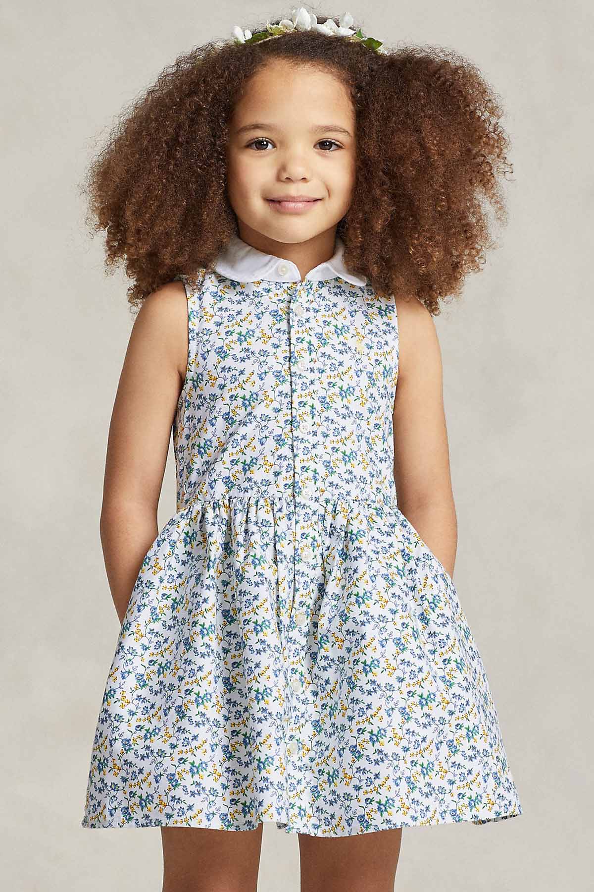 Polo Ralph Lauren Kids 2-4 Yaş Kız Çocuk Çiçek Desenli Gömlek Elbise