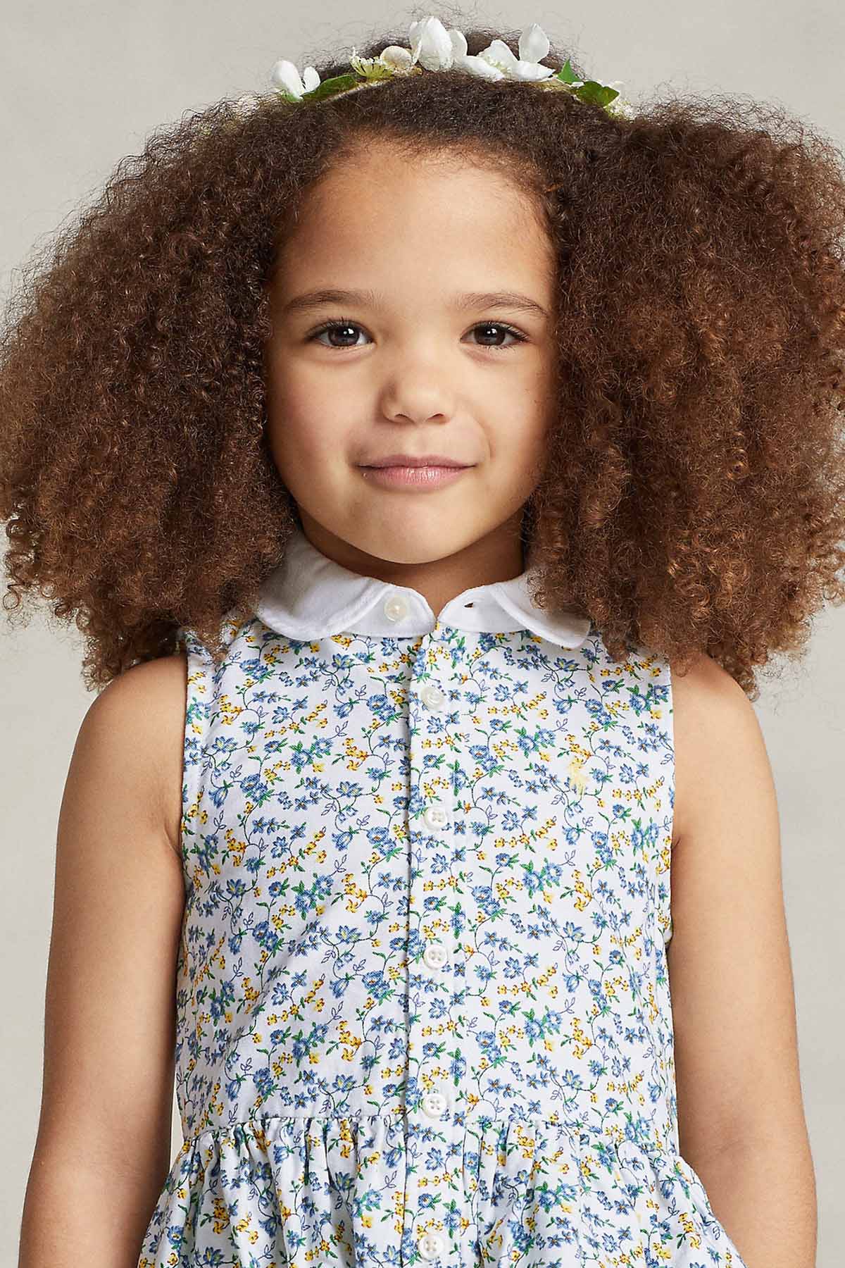 Polo Ralph Lauren Kids 2-4 Yaş Kız Çocuk Çiçek Desenli Gömlek Elbise