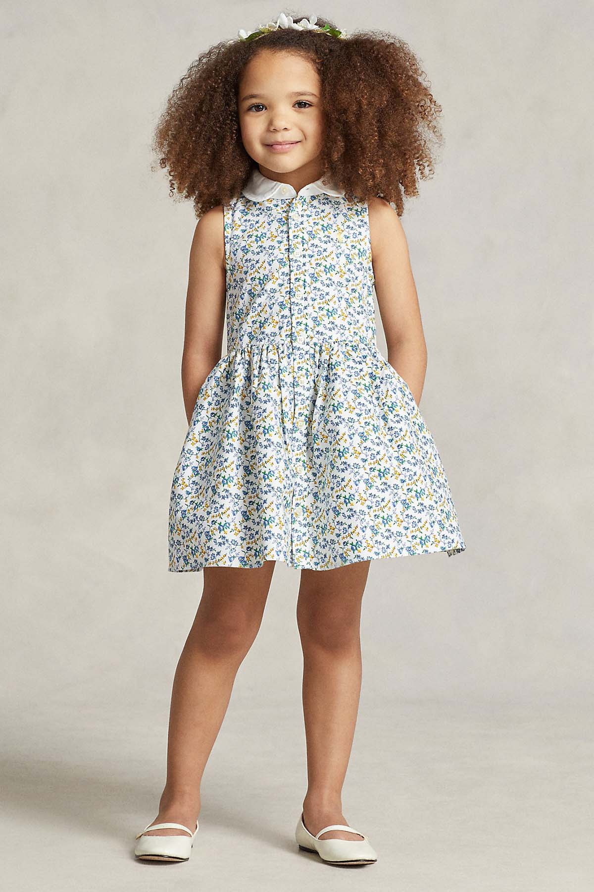 Polo Ralph Lauren Kids 2-4 Yaş Kız Çocuk Çiçek Desenli Gömlek Elbise