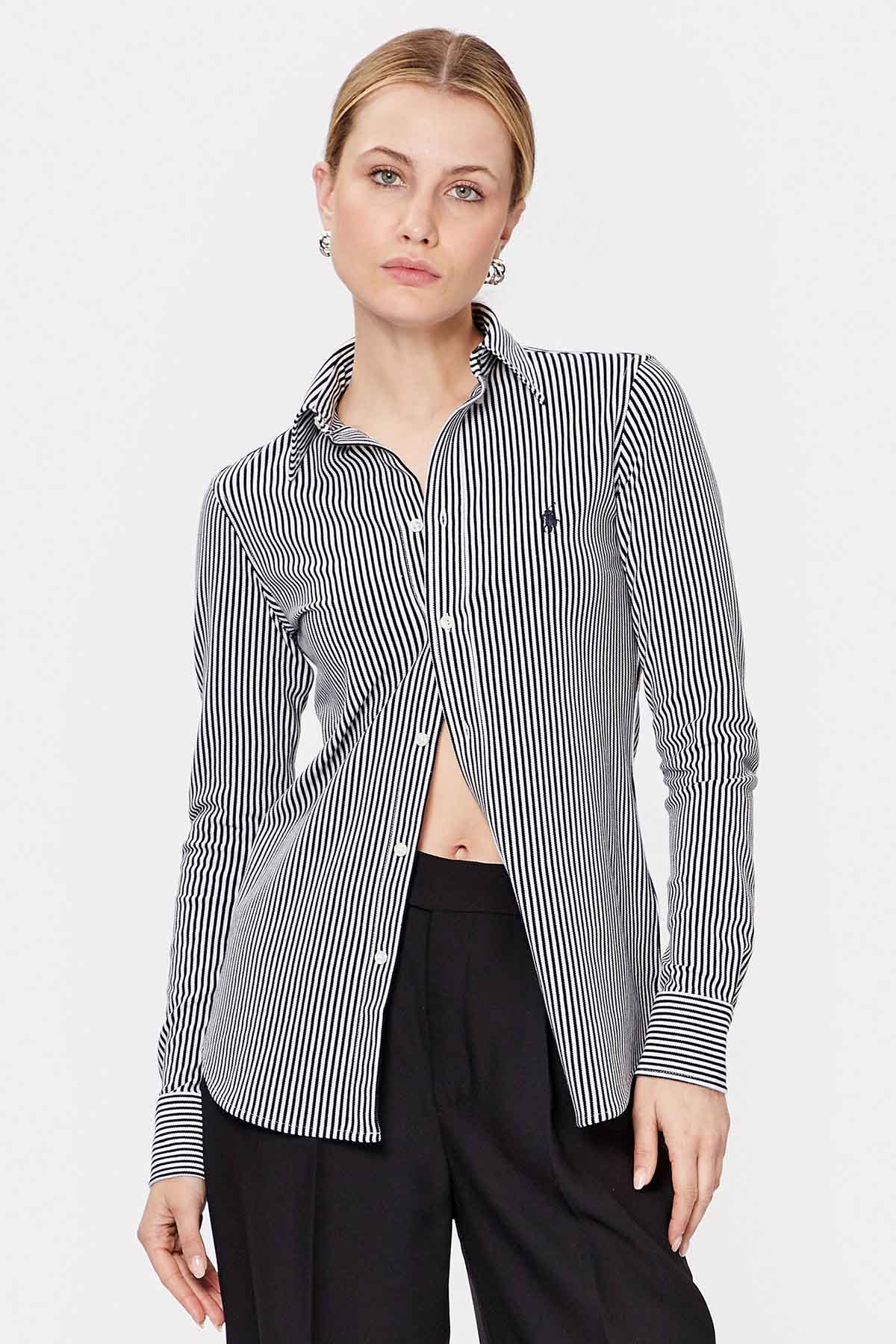 Polo Ralph Lauren Çizgili Knit Oxford Gömlek-Libas Trendy Fashion Store