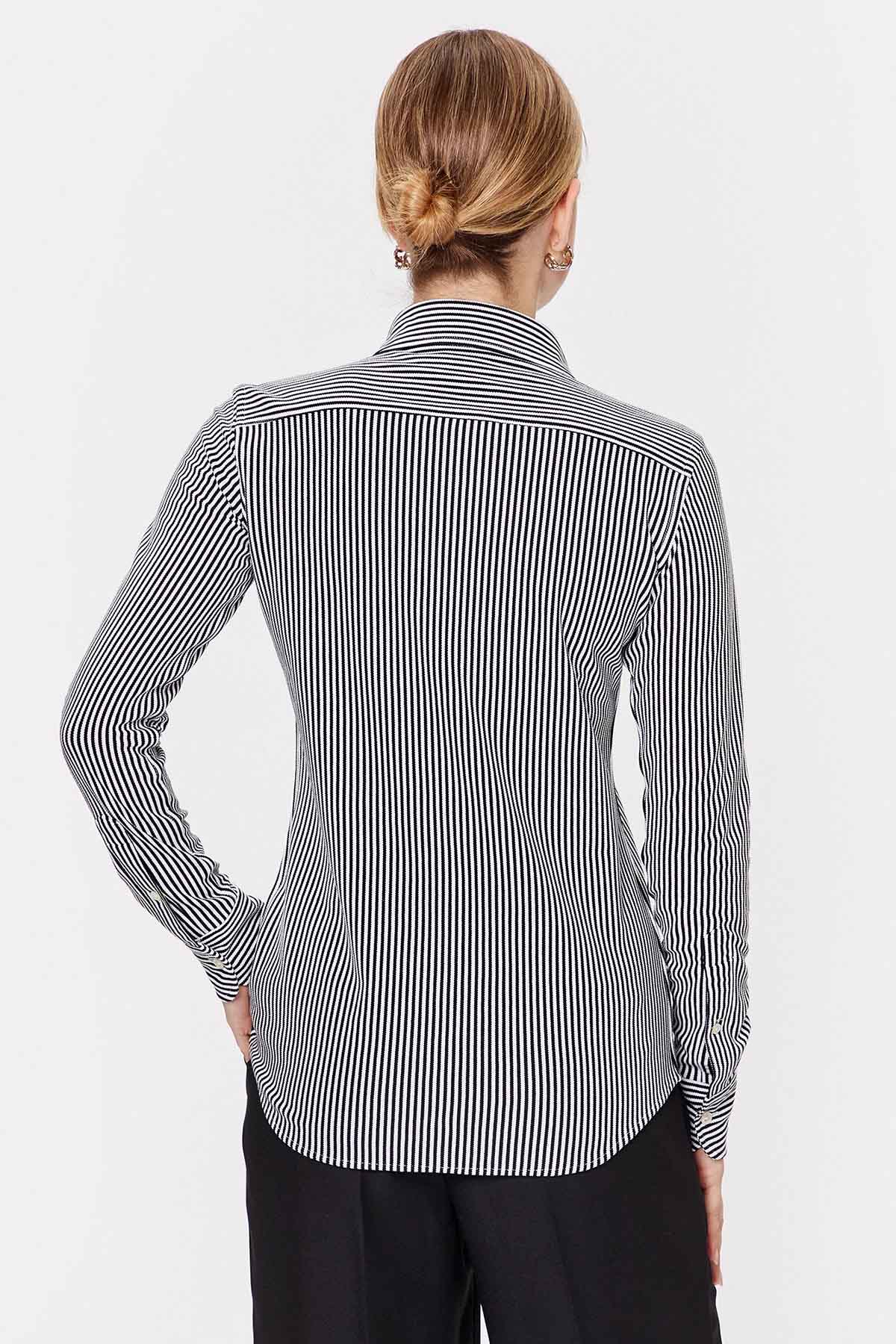 Polo Ralph Lauren Çizgili Knit Oxford Gömlek-Libas Trendy Fashion Store