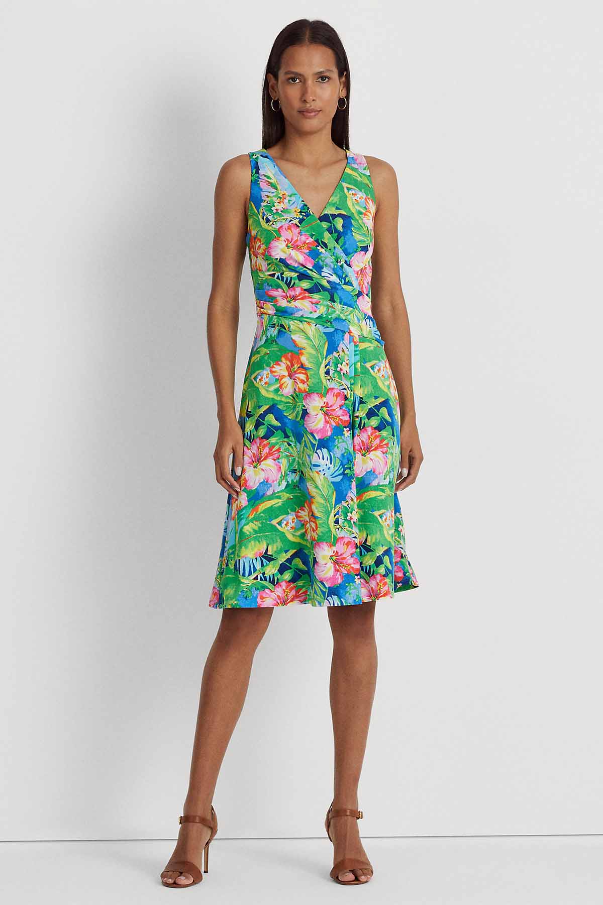 Polo Ralph Lauren V Yaka Desenli Dizüstü Elbise-Libas Trendy Fashion Store