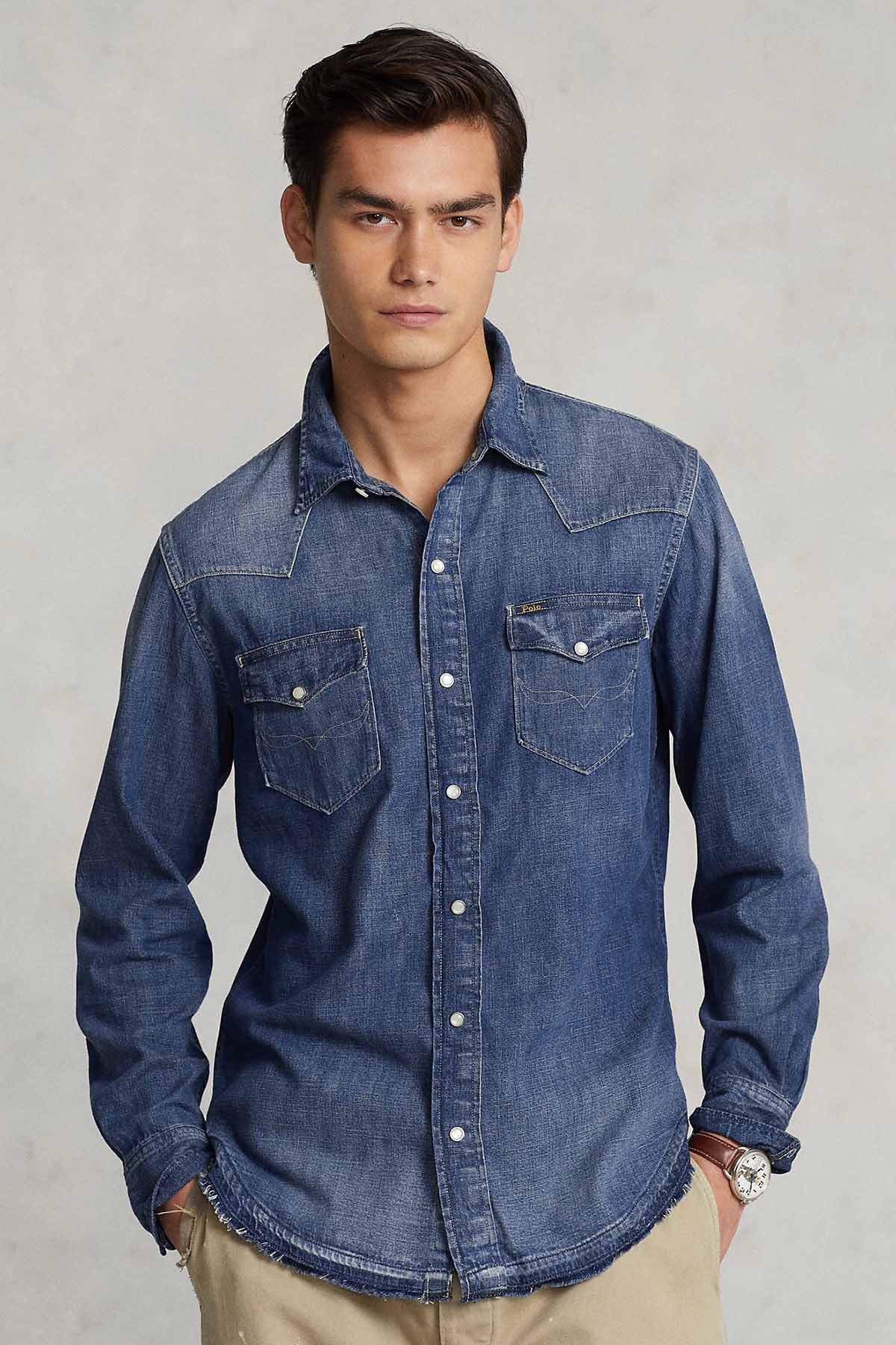 Polo Ralph Lauren Klasik Yaka Denim Gömlek-Libas Trendy Fashion Store