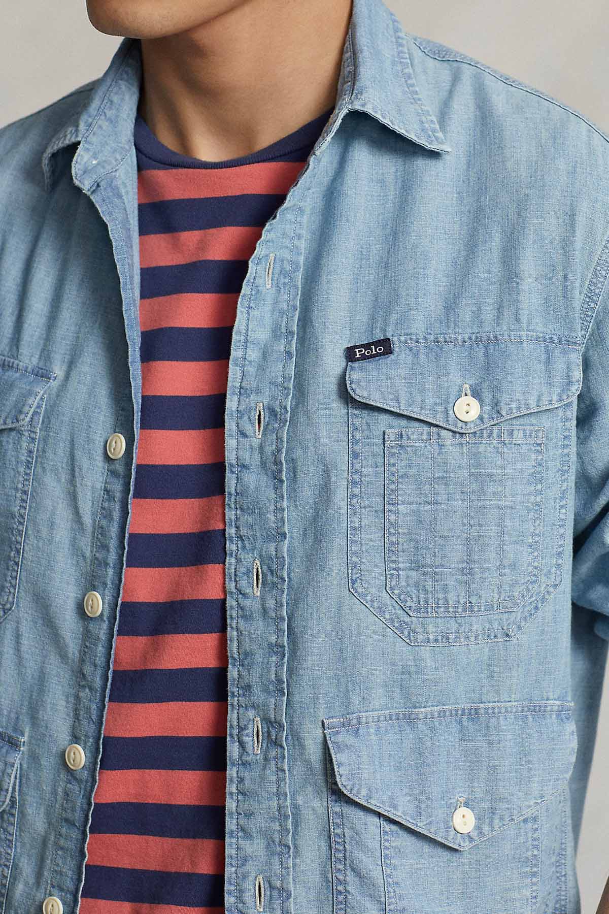 Polo Ralph Lauren Cep Detaylı Denim Gömlek