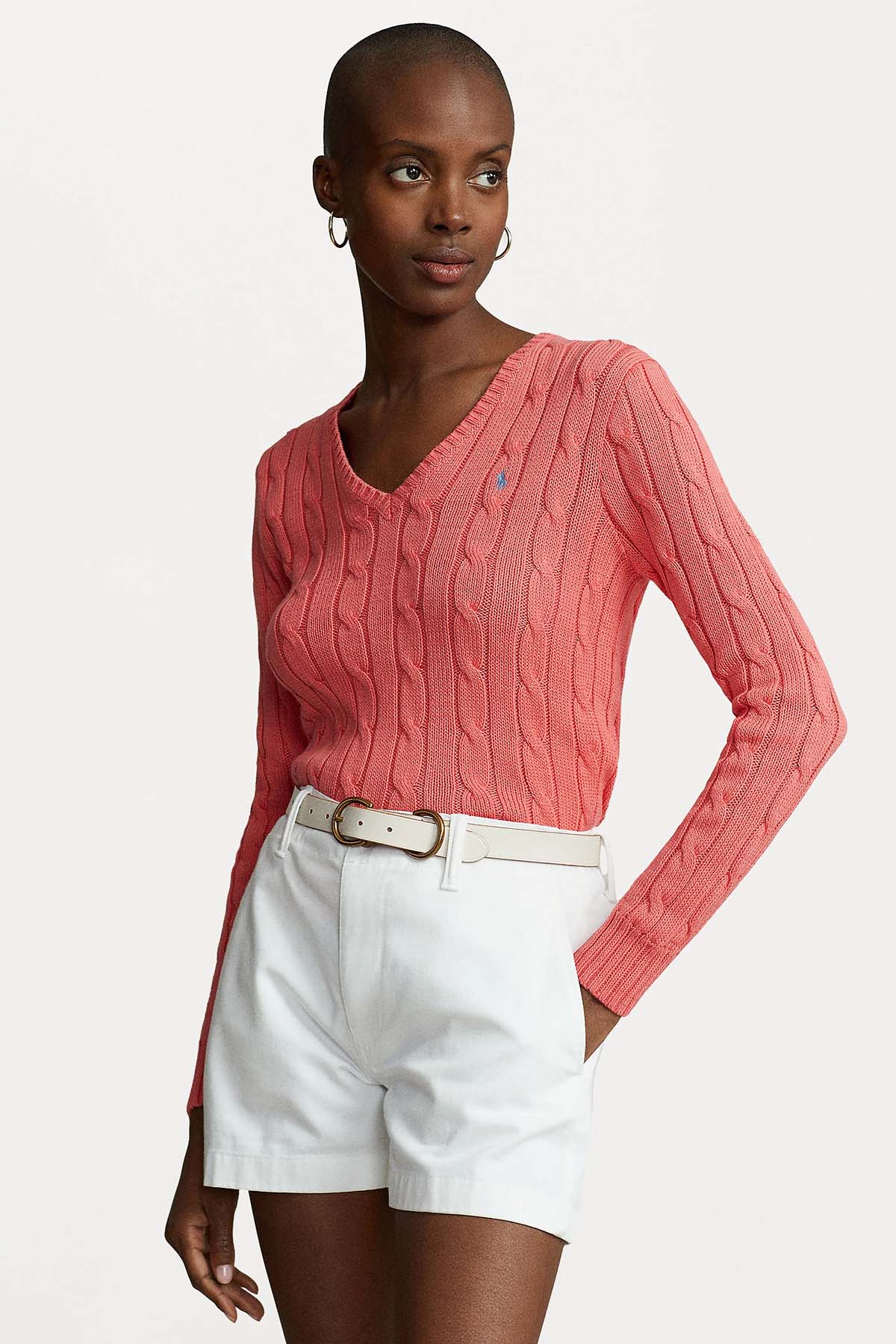 Polo Ralph Lauren Pima Cotton Slim Fit V Yaka Saç Örgü Triko-Libas Trendy Fashion Store