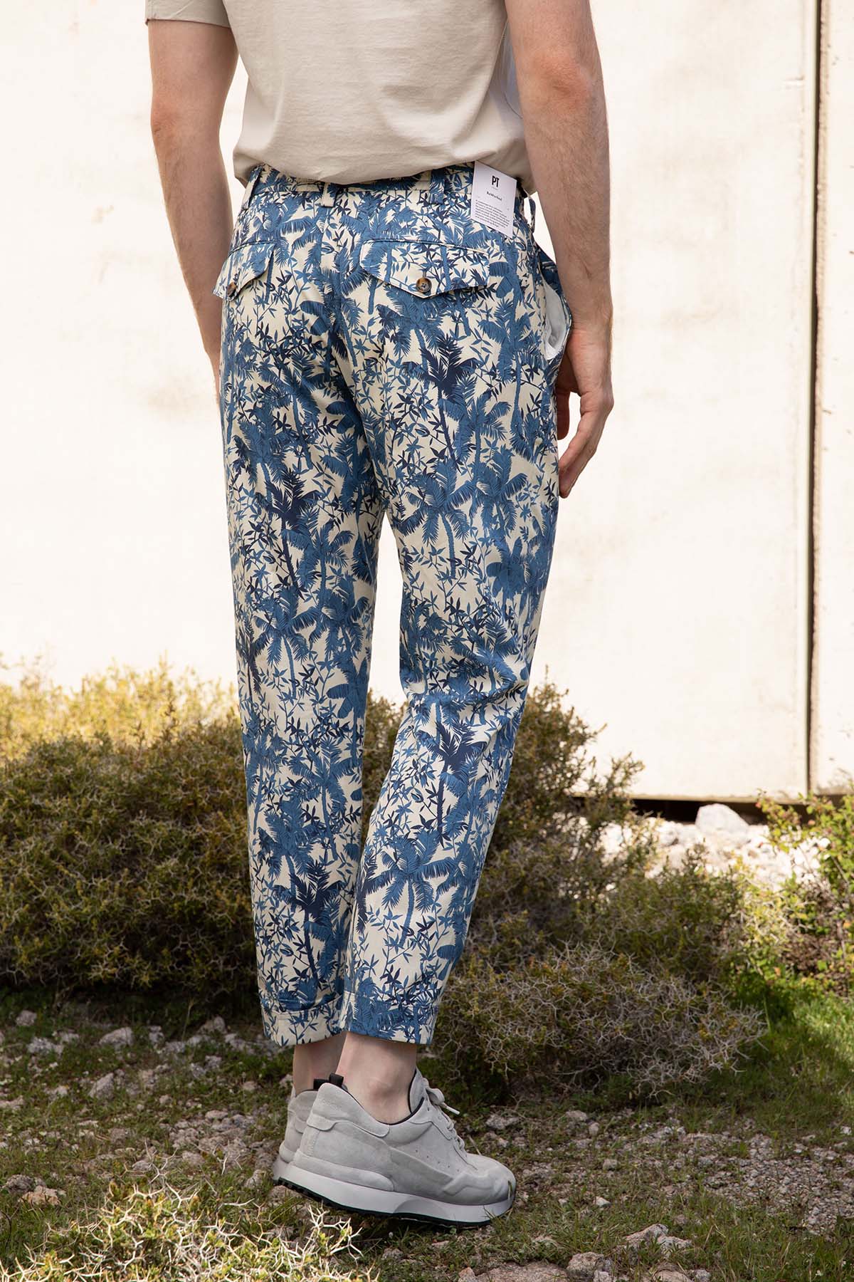 Pantaloni Torino The Rebel Palmiye Desenli Duble Paça Pantolon