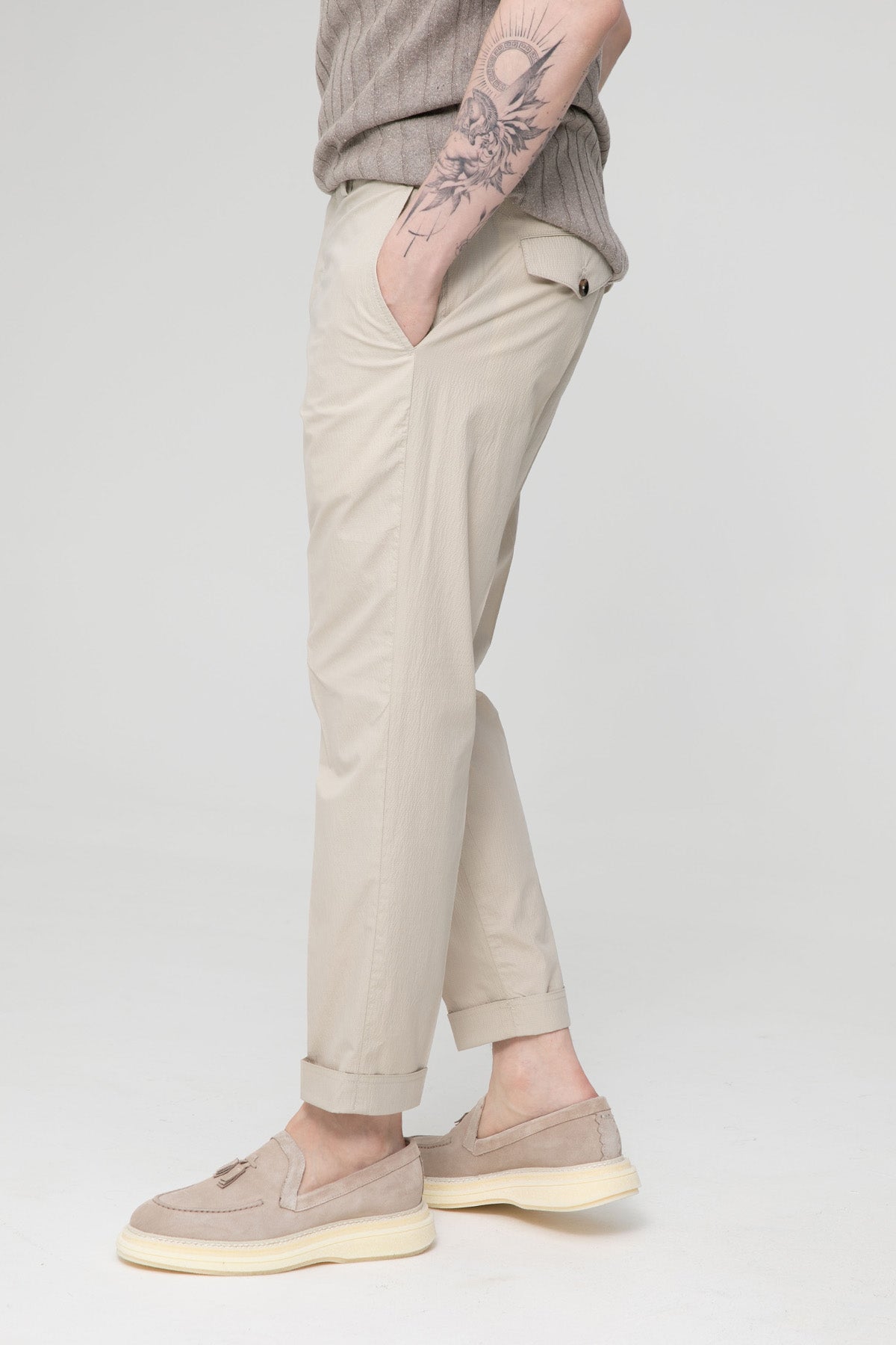 Pantaloni Torino The Rebel Streç Gofre Kumaş Duble Paça Pantolon-Libas Trendy Fashion Store