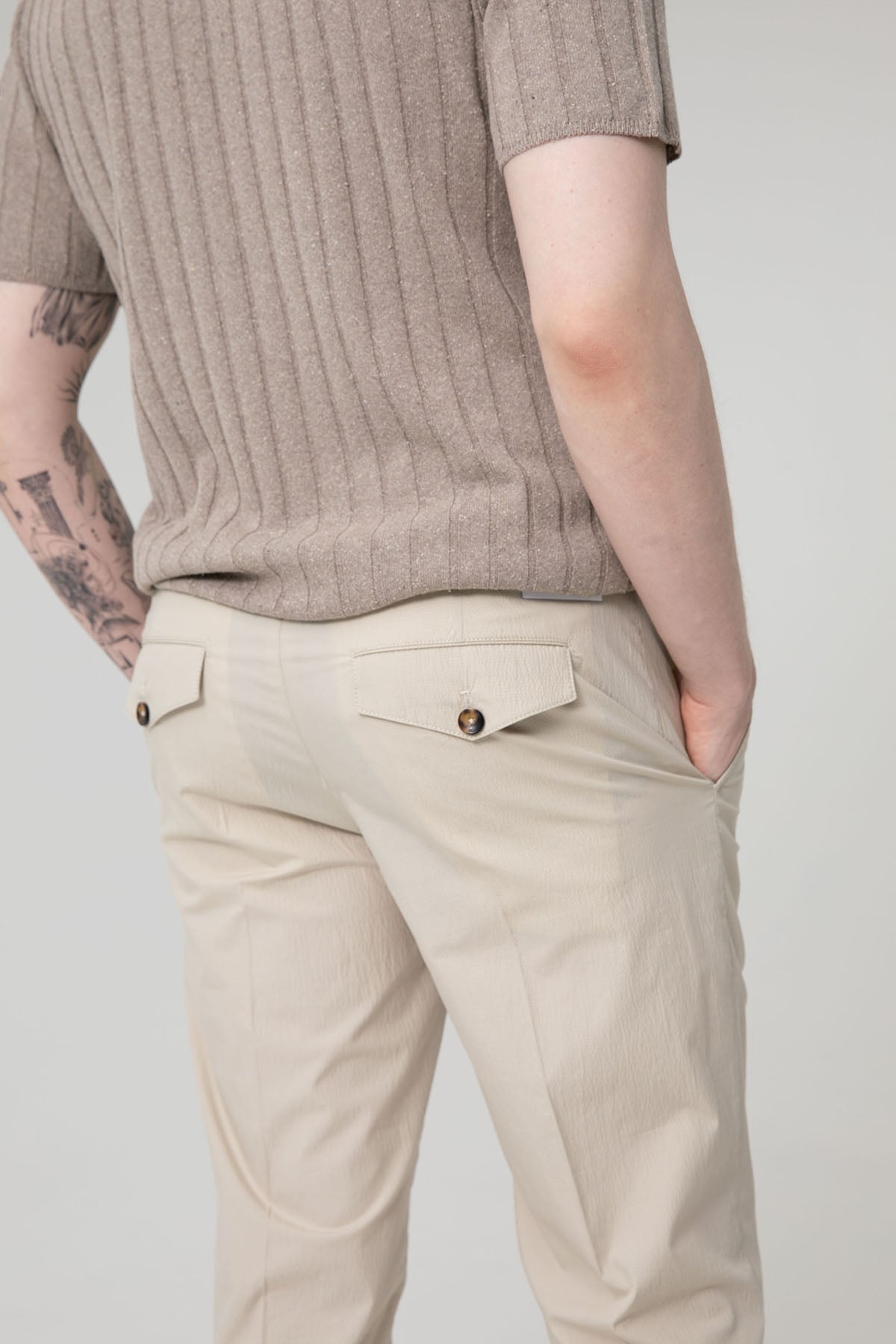 Pantaloni Torino The Rebel Streç Gofre Kumaş Duble Paça Pantolon-Libas Trendy Fashion Store