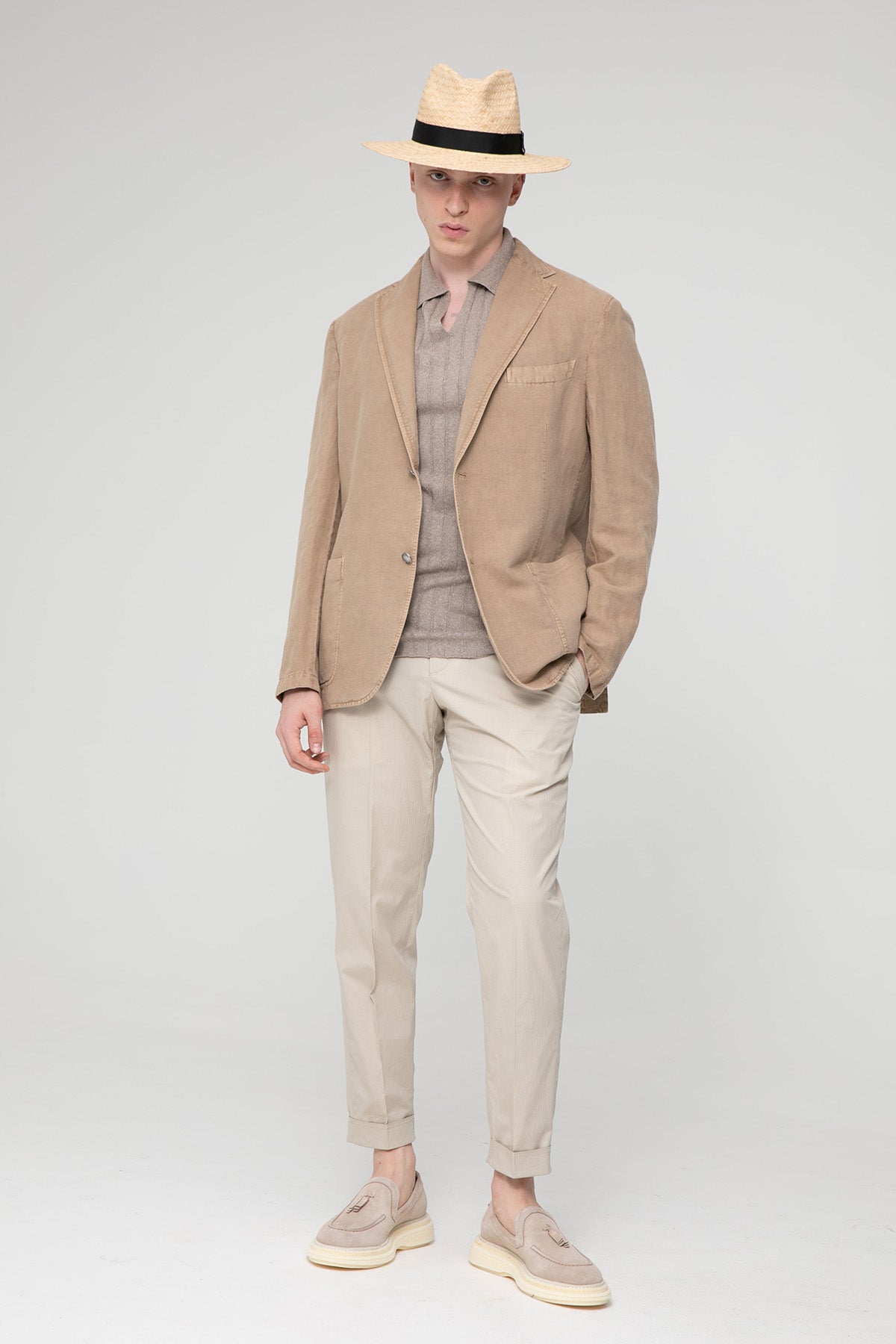 Pantaloni Torino The Rebel Streç Gofre Kumaş Duble Paça Pantolon-Libas Trendy Fashion Store