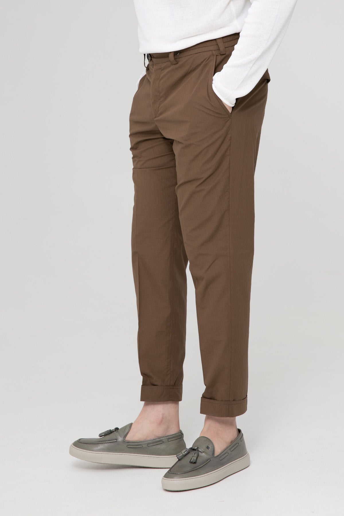 Pantaloni Torino The Rebel Streç Gofre Kumaş Duble Paça Pantolon