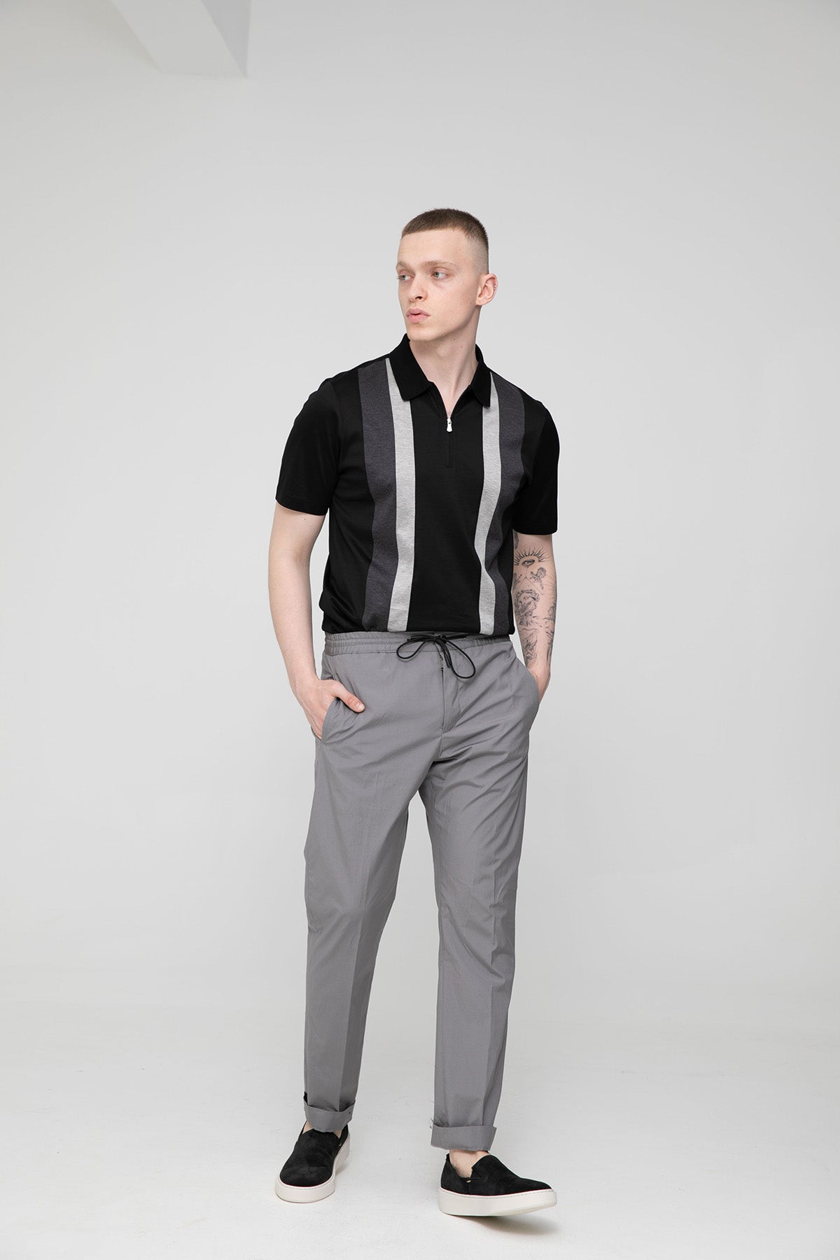 Pantaloni Torino Omega Slim Fit Beli Lastikli Streç Pantolon