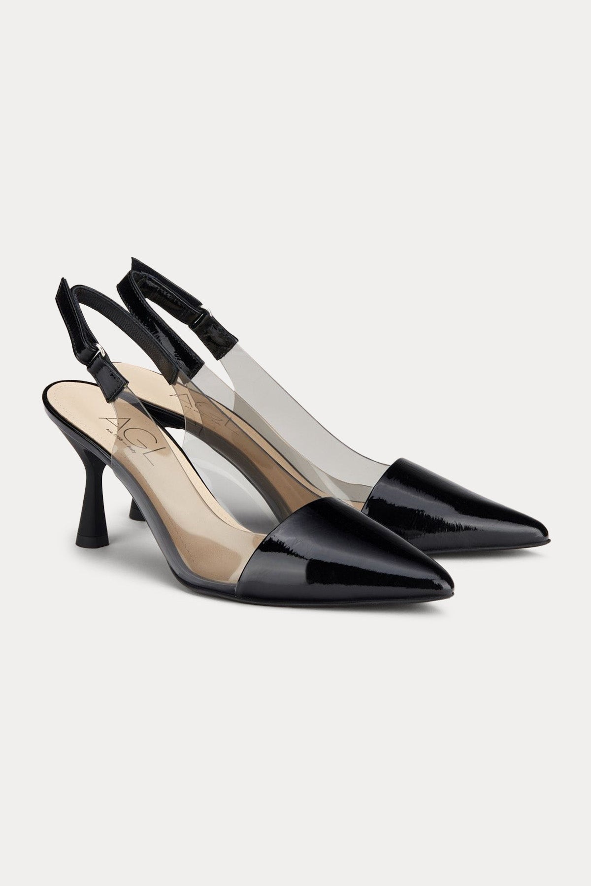 Agl Crystal Ide Şeffaf Detaylı Topuklu Deri Ayakkabı