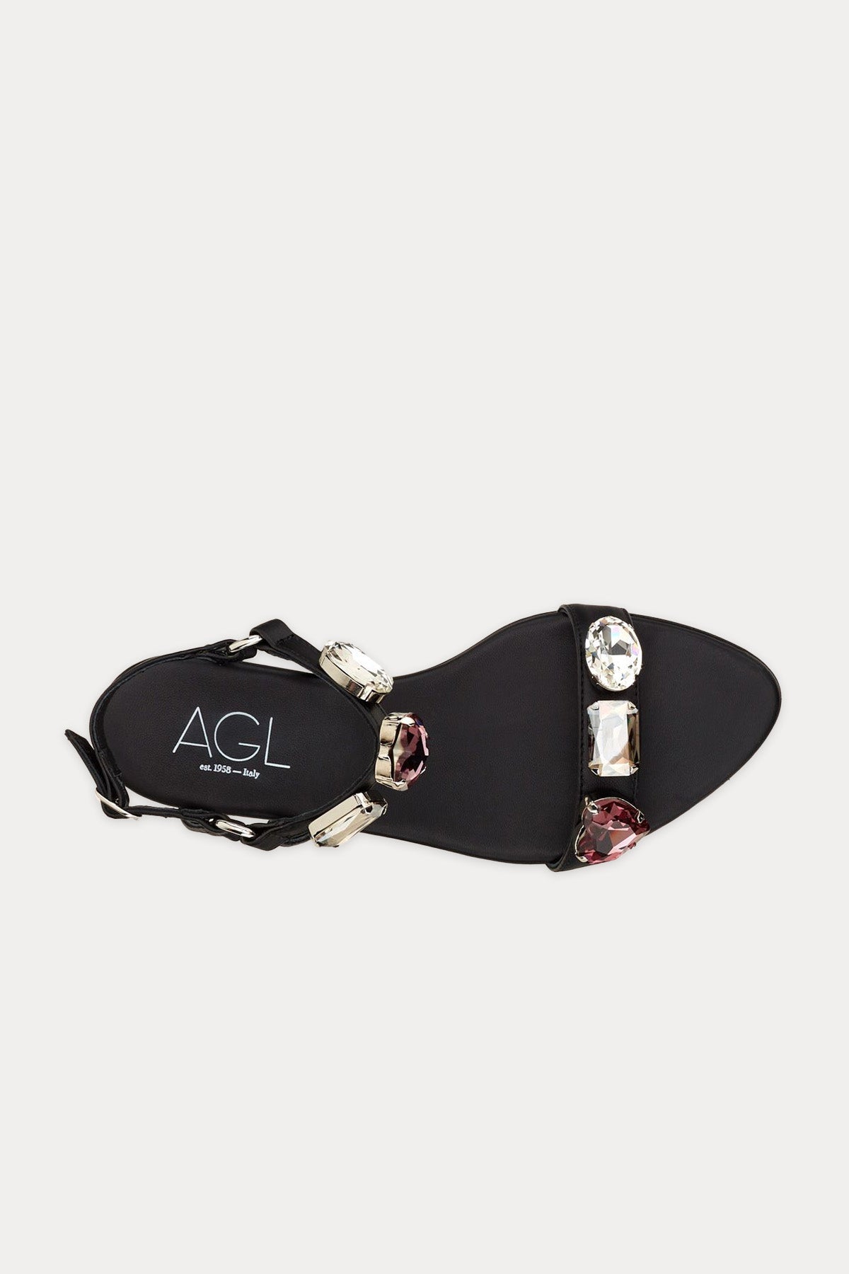 Agl Alice Precious Taş Aksesuarlı Deri Sandalet