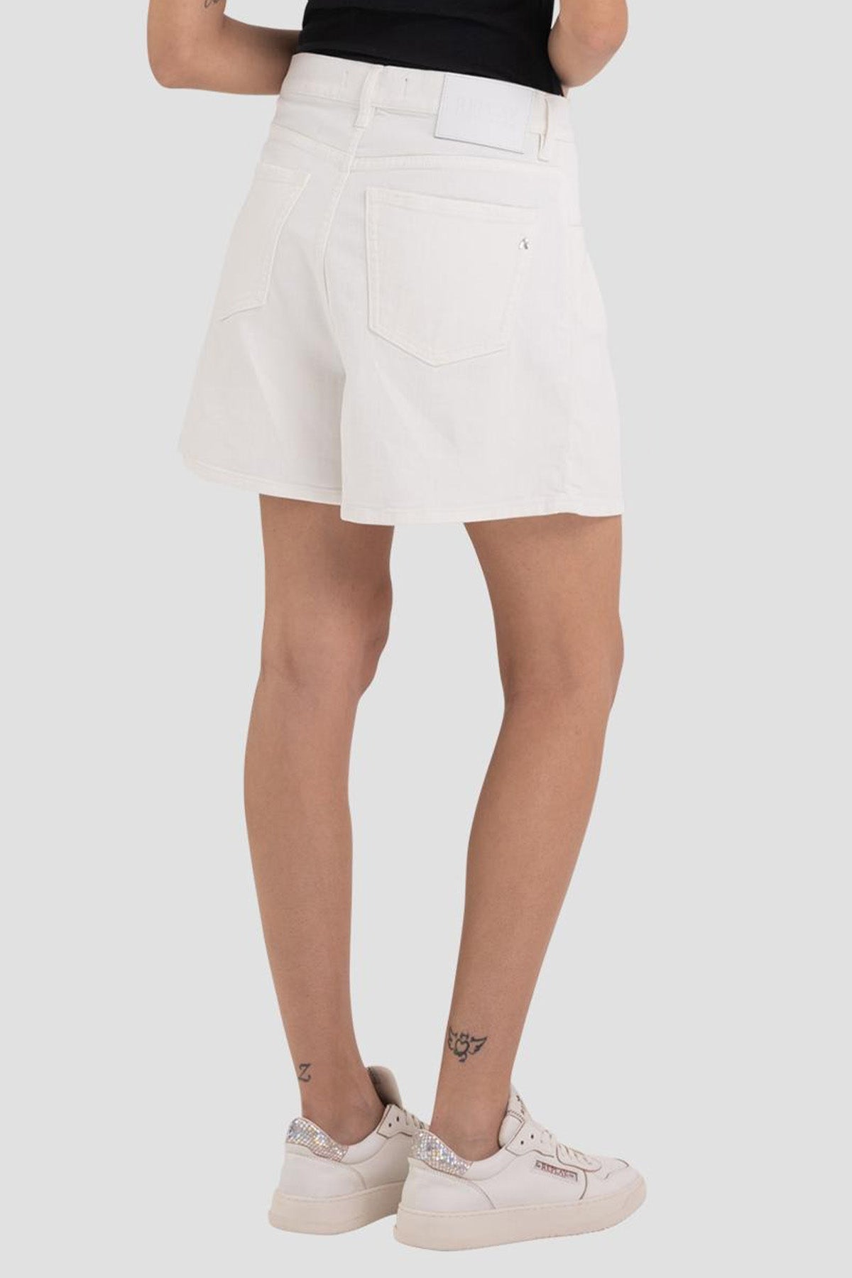 Replay Tek Pileli Denim Şort