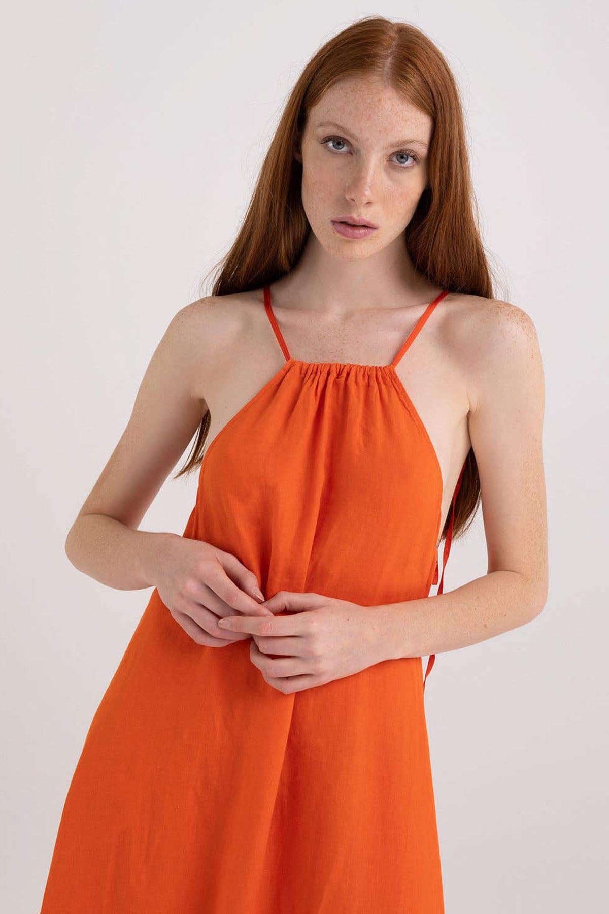 Replay İp Askılı Maxi Keten Elbise-Libas Trendy Fashion Store