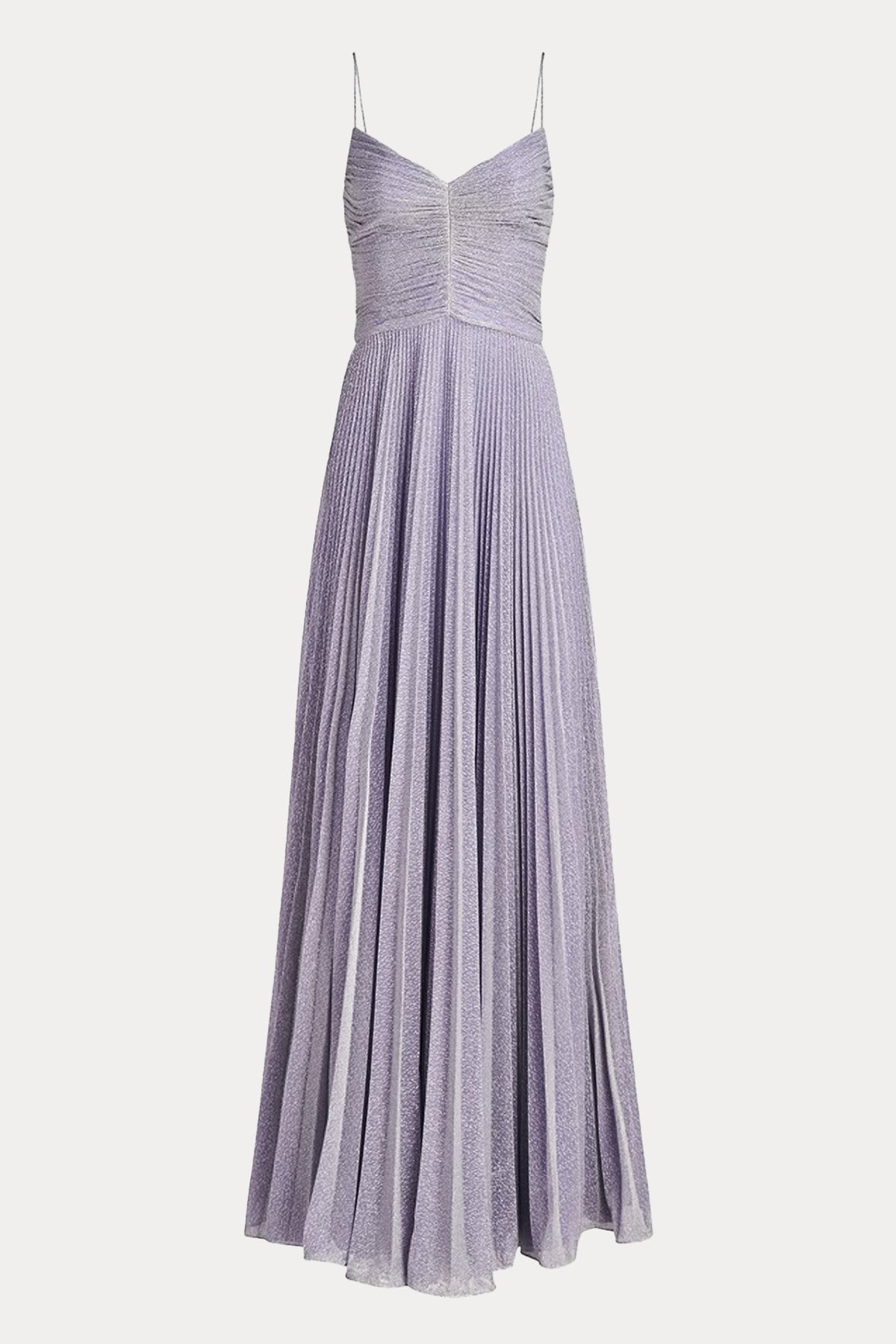 Halston İp Askılı Piliseli Maxi Abiye Elbise-Libas Trendy Fashion Store