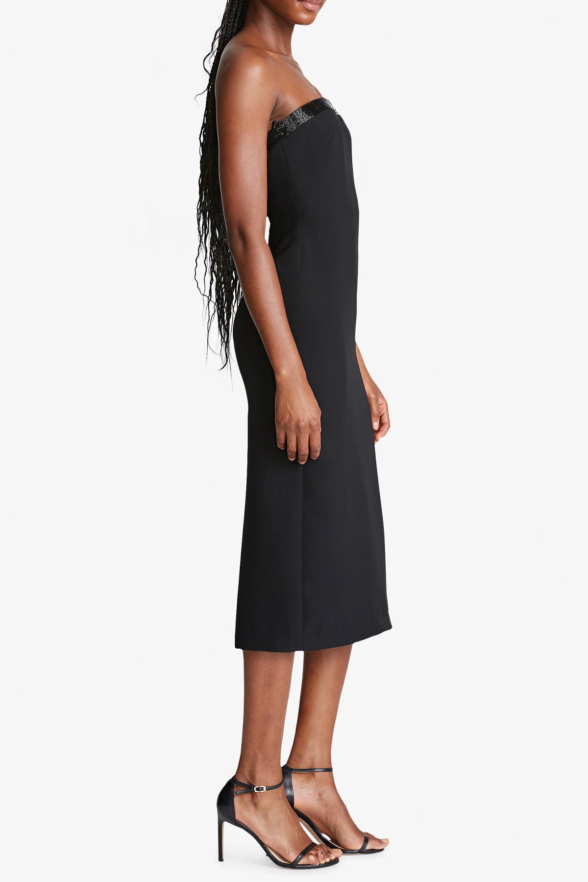 Halston Straplez Midi Abiye Elbise-Libas Trendy Fashion Store