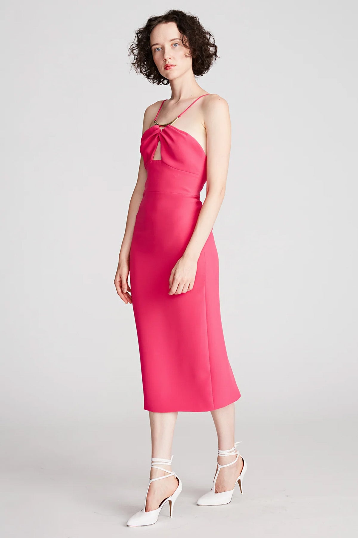 Halston İp Askılı Midi Abiye Elbise-Libas Trendy Fashion Store