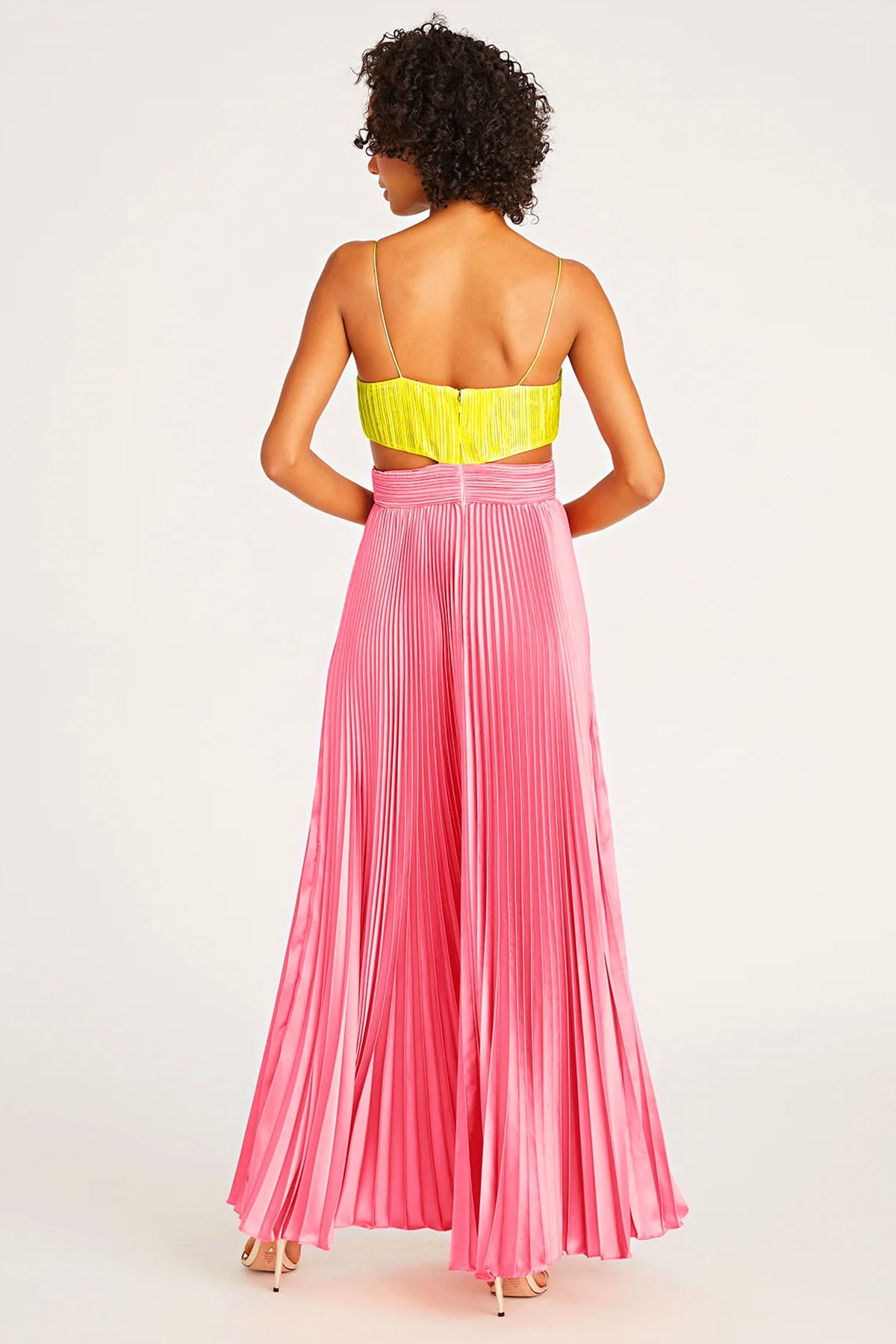 Amur İp Askılı Piliseli Maxi Abiye Elbise-Libas Trendy Fashion Store
