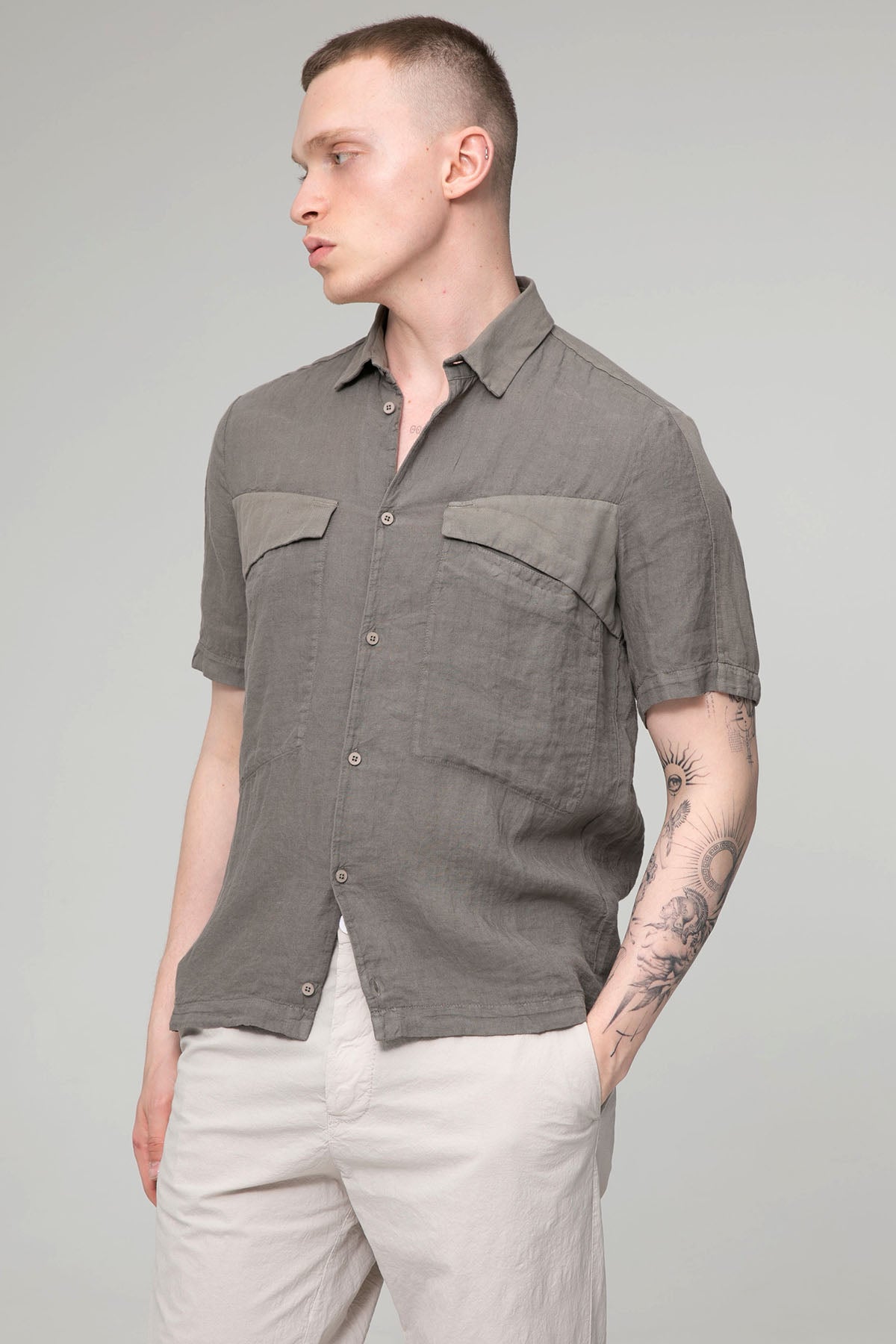Transit Loose Fit Cep Detaylı Keten Gömlek-Libas Trendy Fashion Store