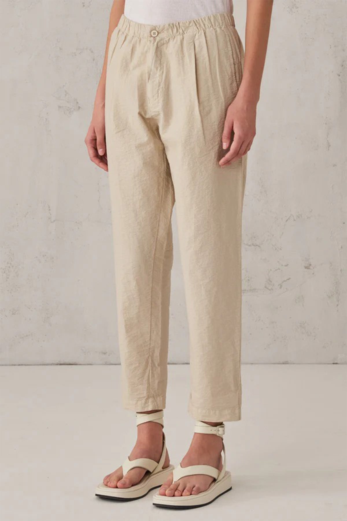 Transit Beli Lastikli Pileli Pantolon