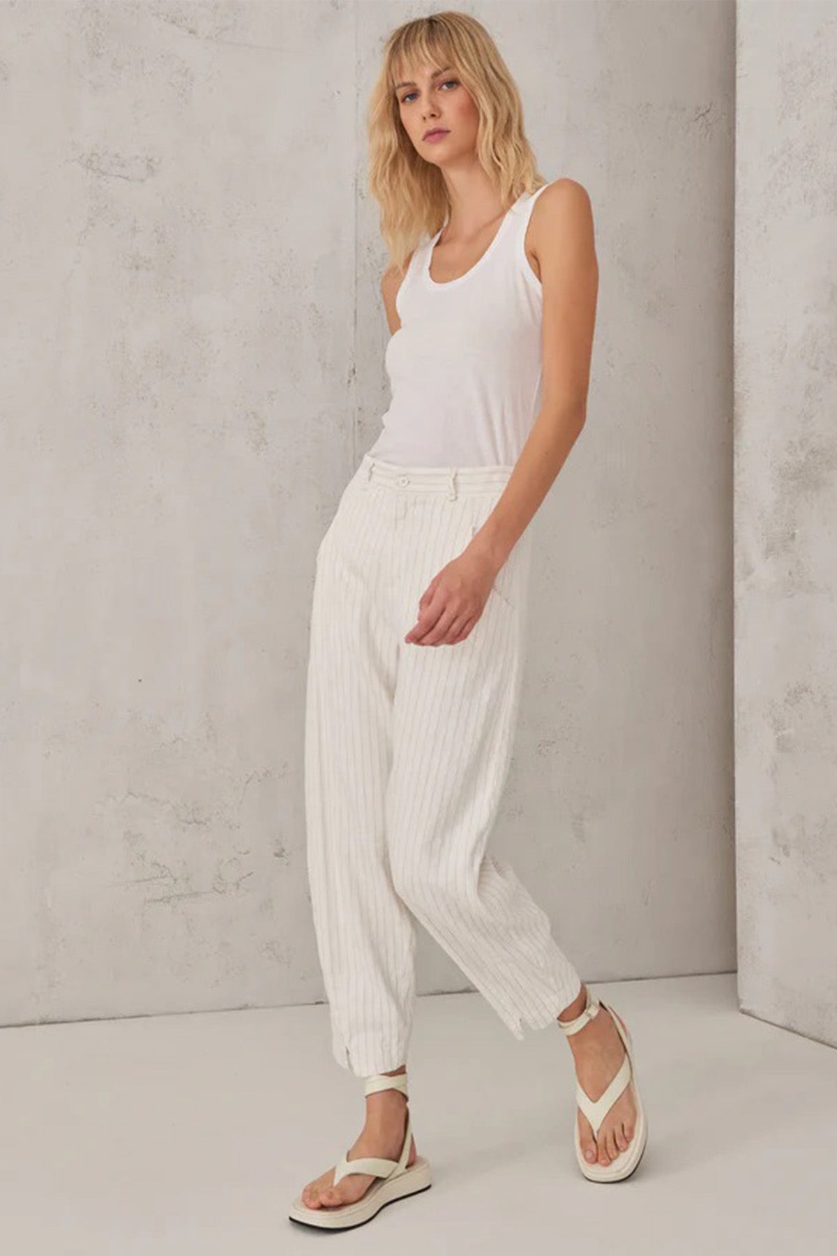 Transit Comfort Fit Yüksek Bel Ketenli Pantolon-Libas Trendy Fashion Store