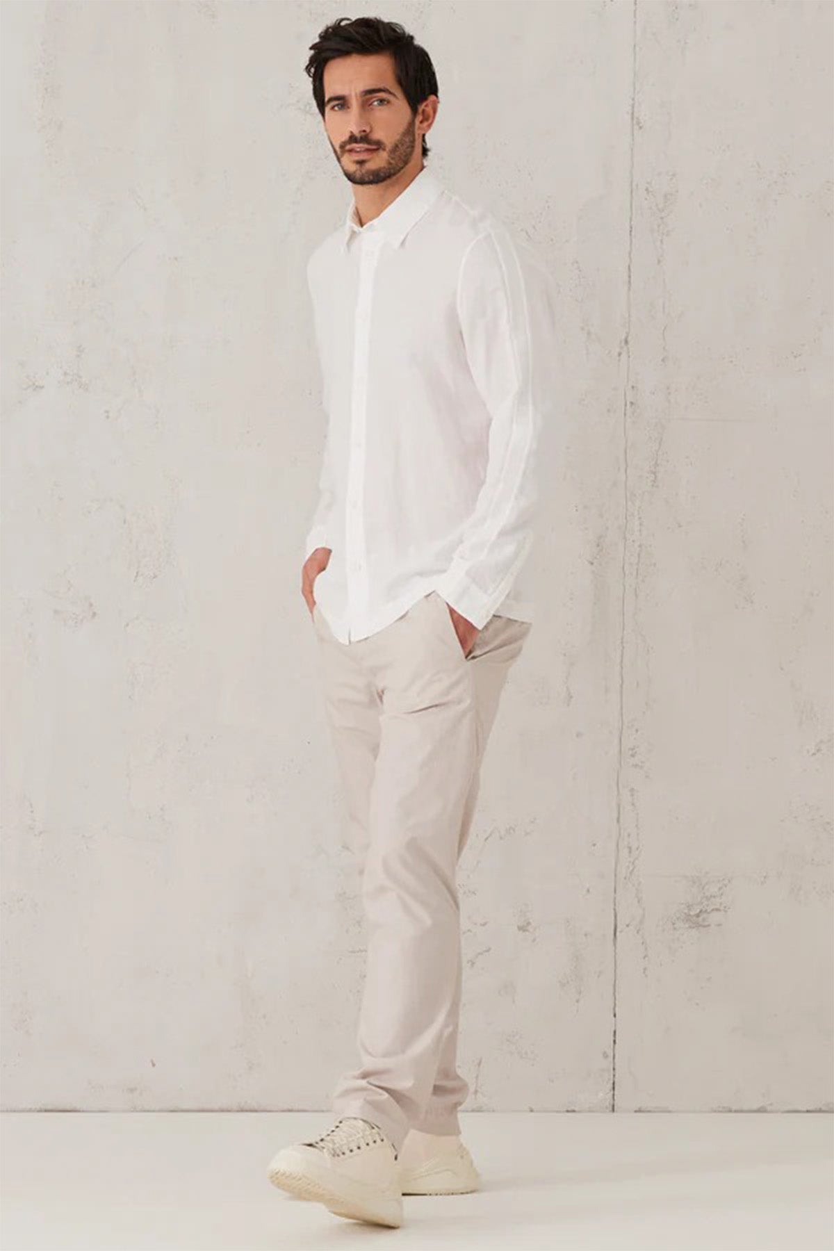 Transit Regular Fit Ketenli Gömlek