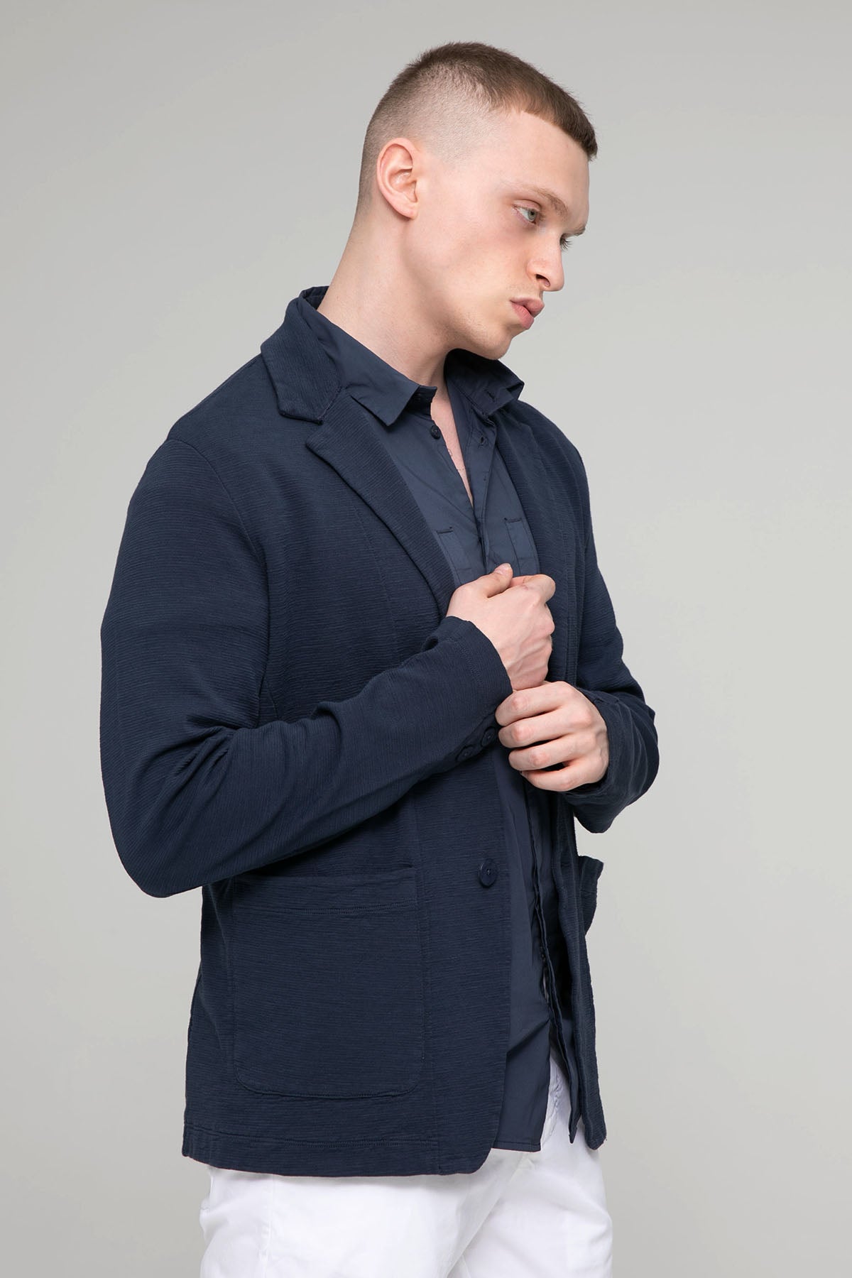 Transit Çift Düğmeli Örgü Blazer Ceket-Libas Trendy Fashion Store