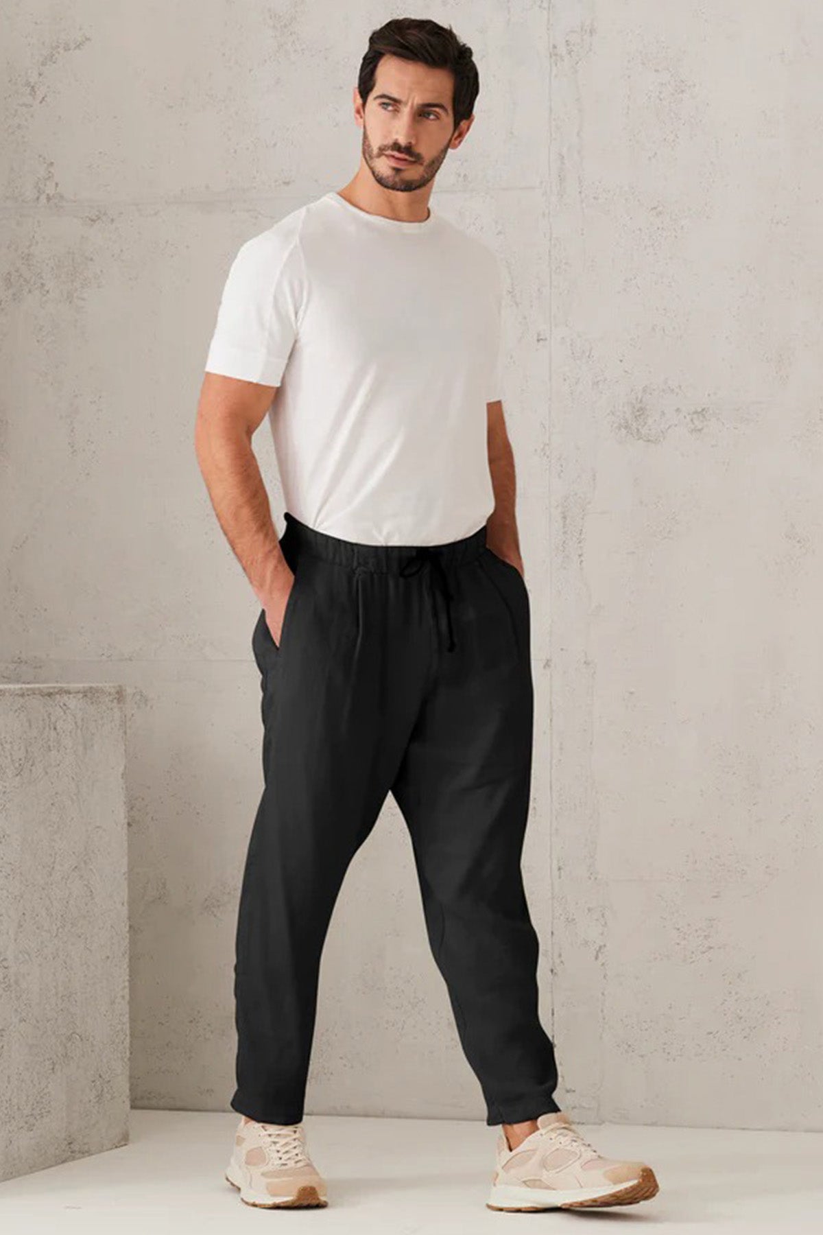 Transit Tek Pile Beli Lastikli Streç Keten Pantolon-Libas Trendy Fashion Store