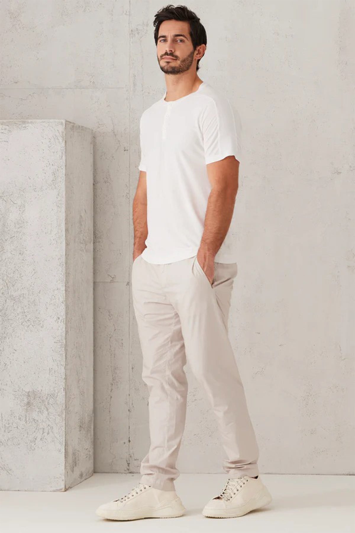 Transit Düğmeli Yuvarlak Yaka T-shirt