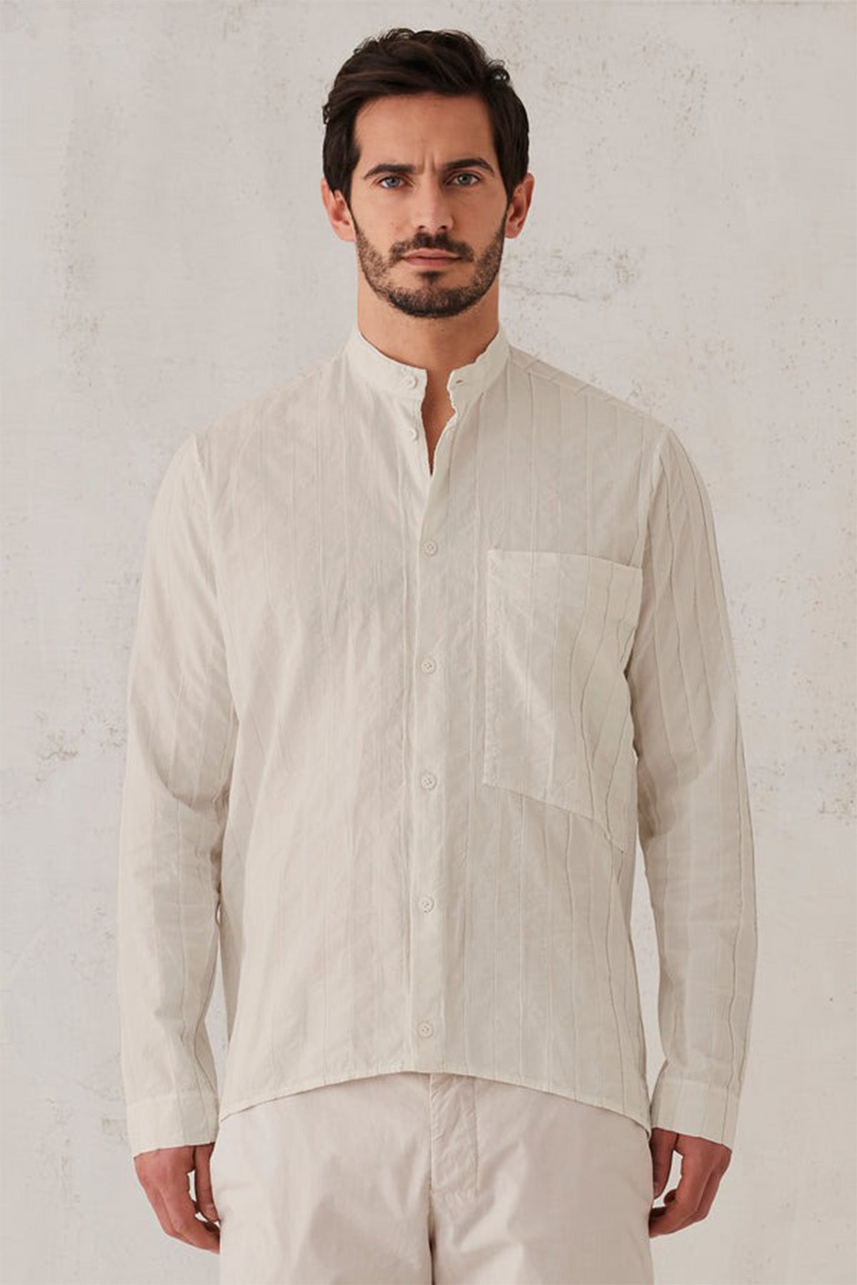 Transit Cep Detaylı Loose Fit Çizgili Hakim Yaka Gömlek-Libas Trendy Fashion Store