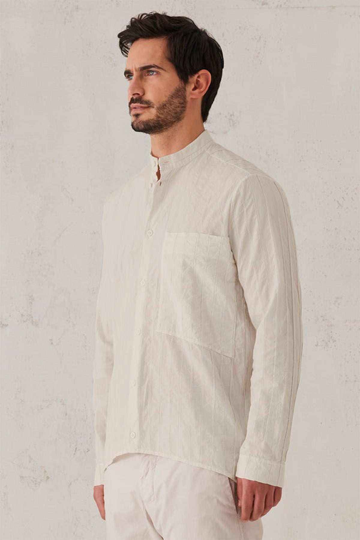 Transit Cep Detaylı Loose Fit Çizgili Hakim Yaka Gömlek-Libas Trendy Fashion Store