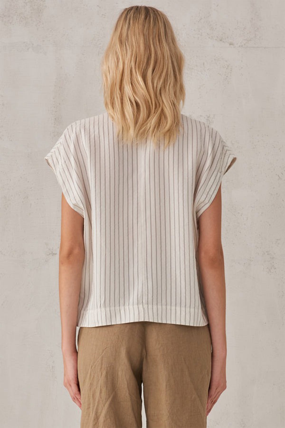 Transit Cep Detaylı Çizgili İpekli Bluz-Libas Trendy Fashion Store