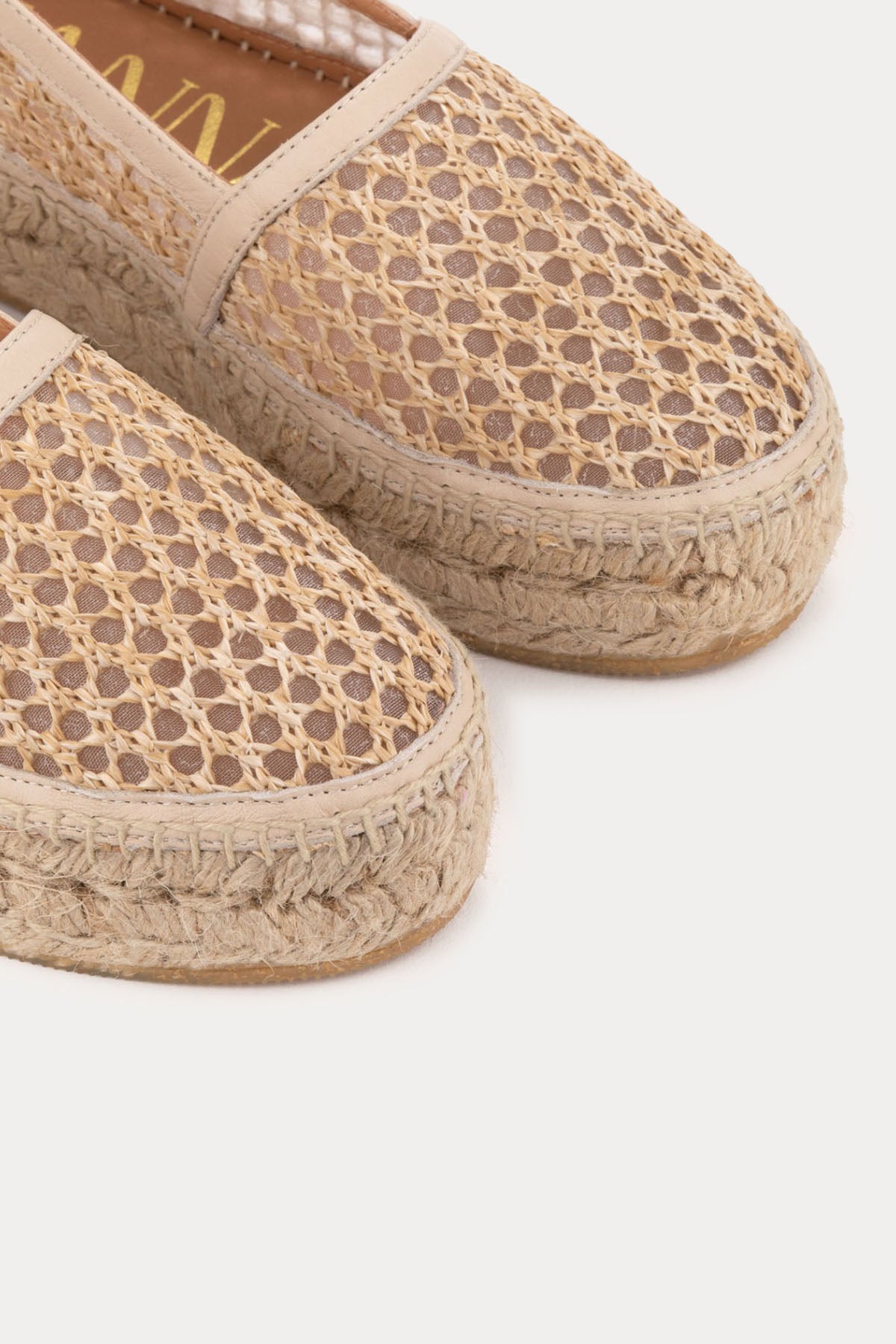 Kanna Bona Deri Detaylı Hasır Örgü Espadril-Libas Trendy Fashion Store