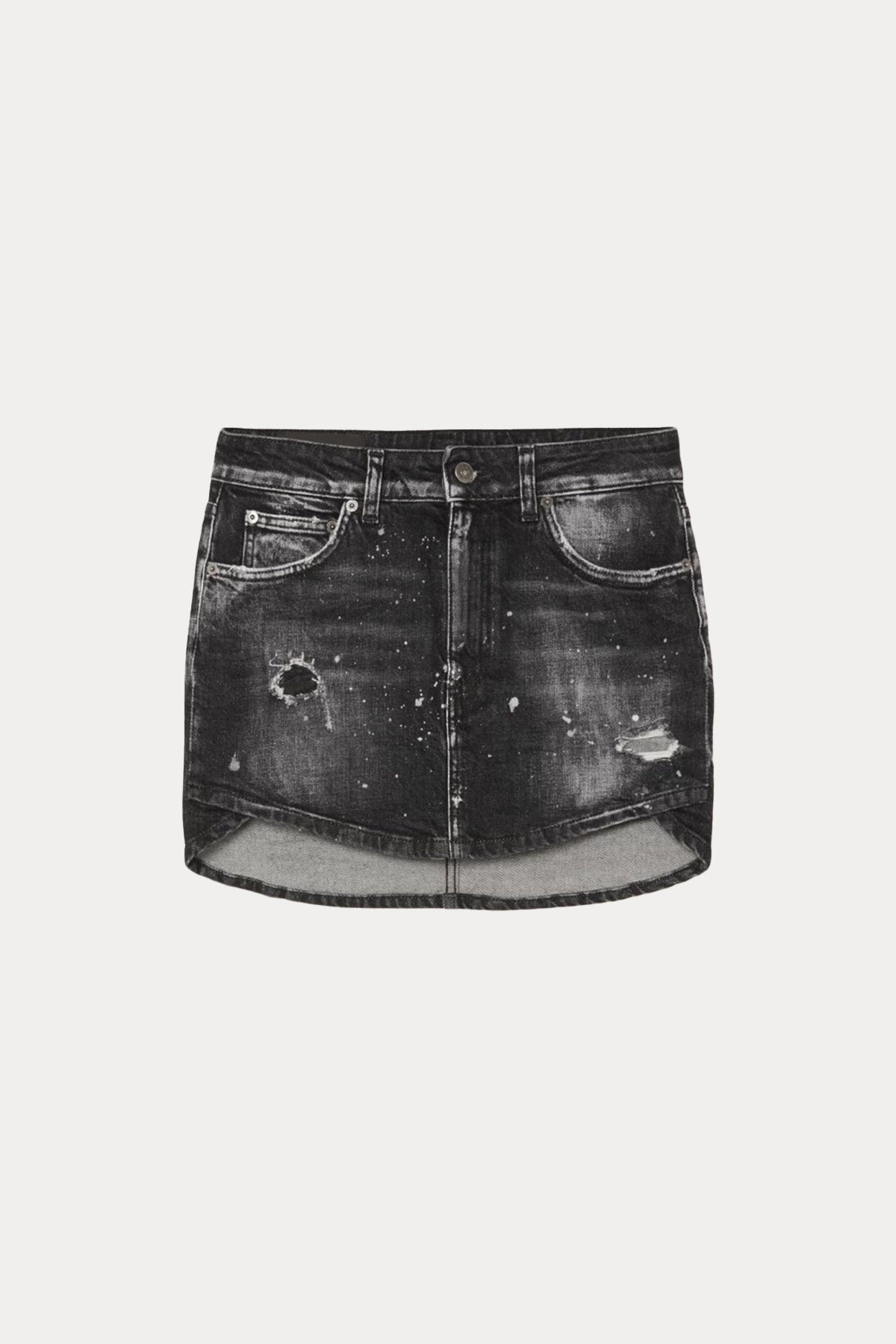 Dondup Boya Efektli Yıkamalı Mini Jean Etek