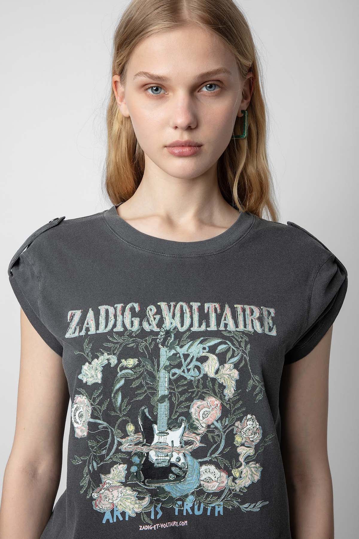 Zadig & Voltaire Logolu Yuvarlak Yaka T-shirt-Libas Trendy Fashion Store